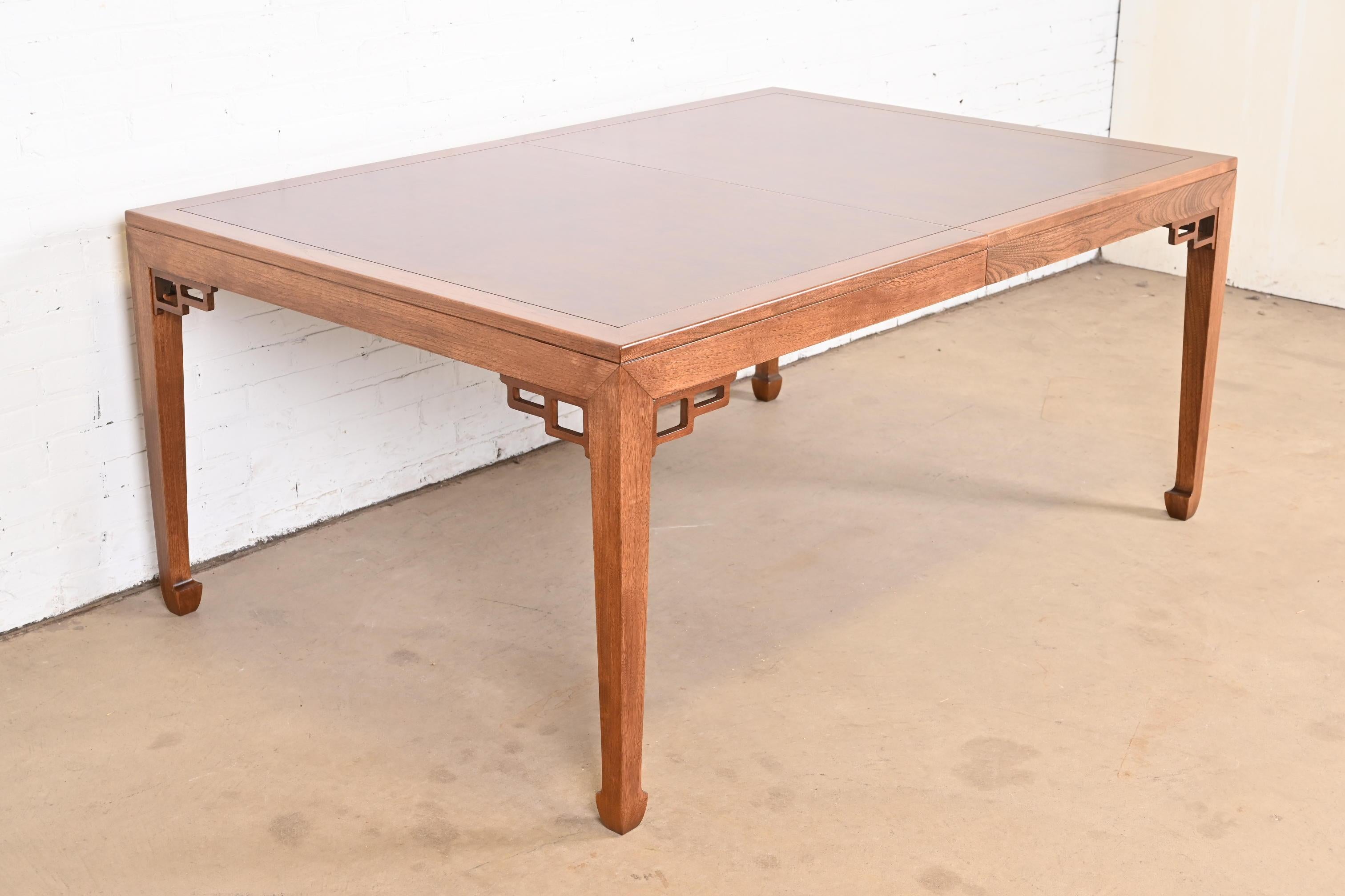 Michael Taylor for Baker Furniture Burled Walnut Dining Table, Newly Refinished For Sale 8
