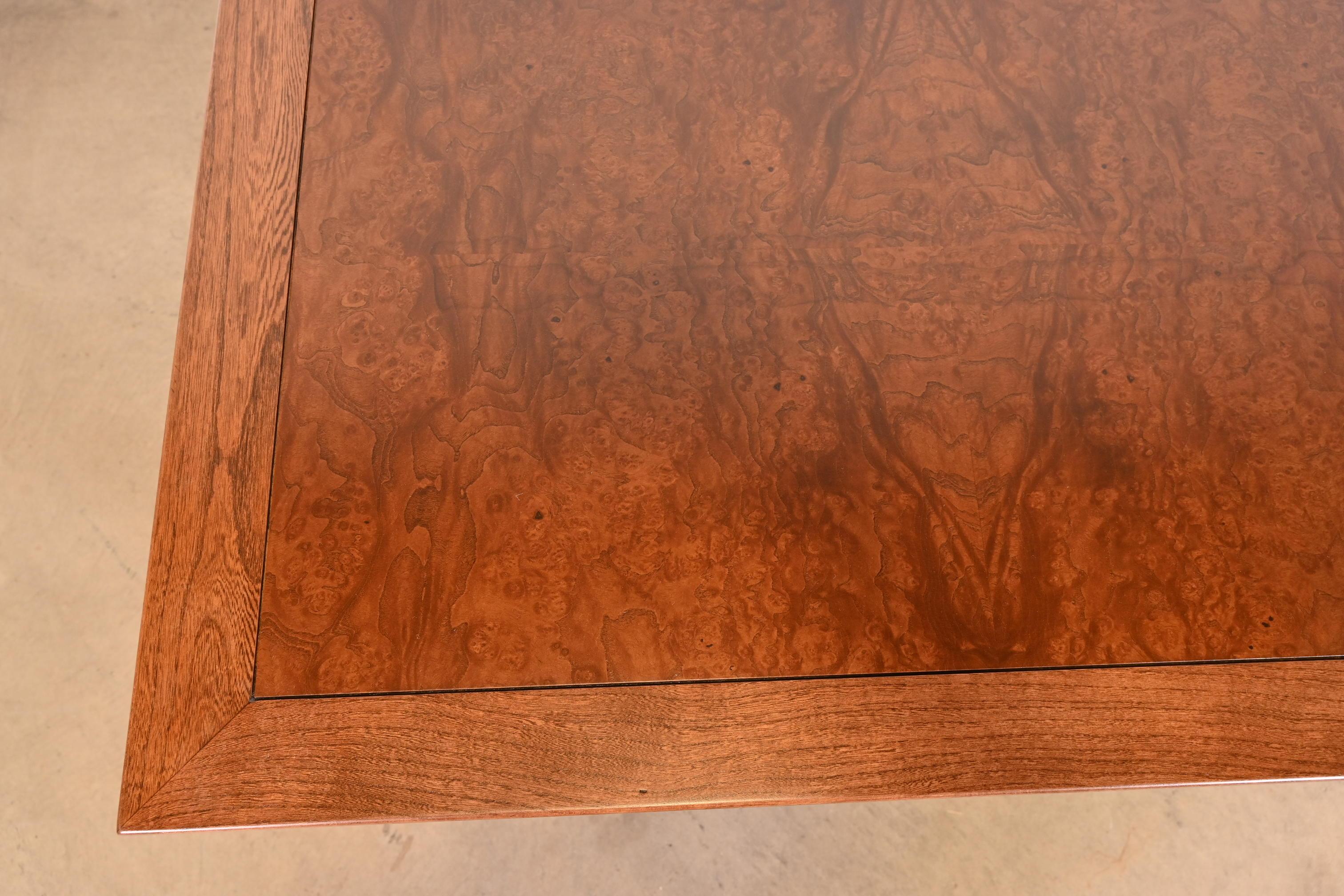 Michael Taylor for Baker Furniture Burled Walnut Dining Table, Newly Refinished For Sale 10