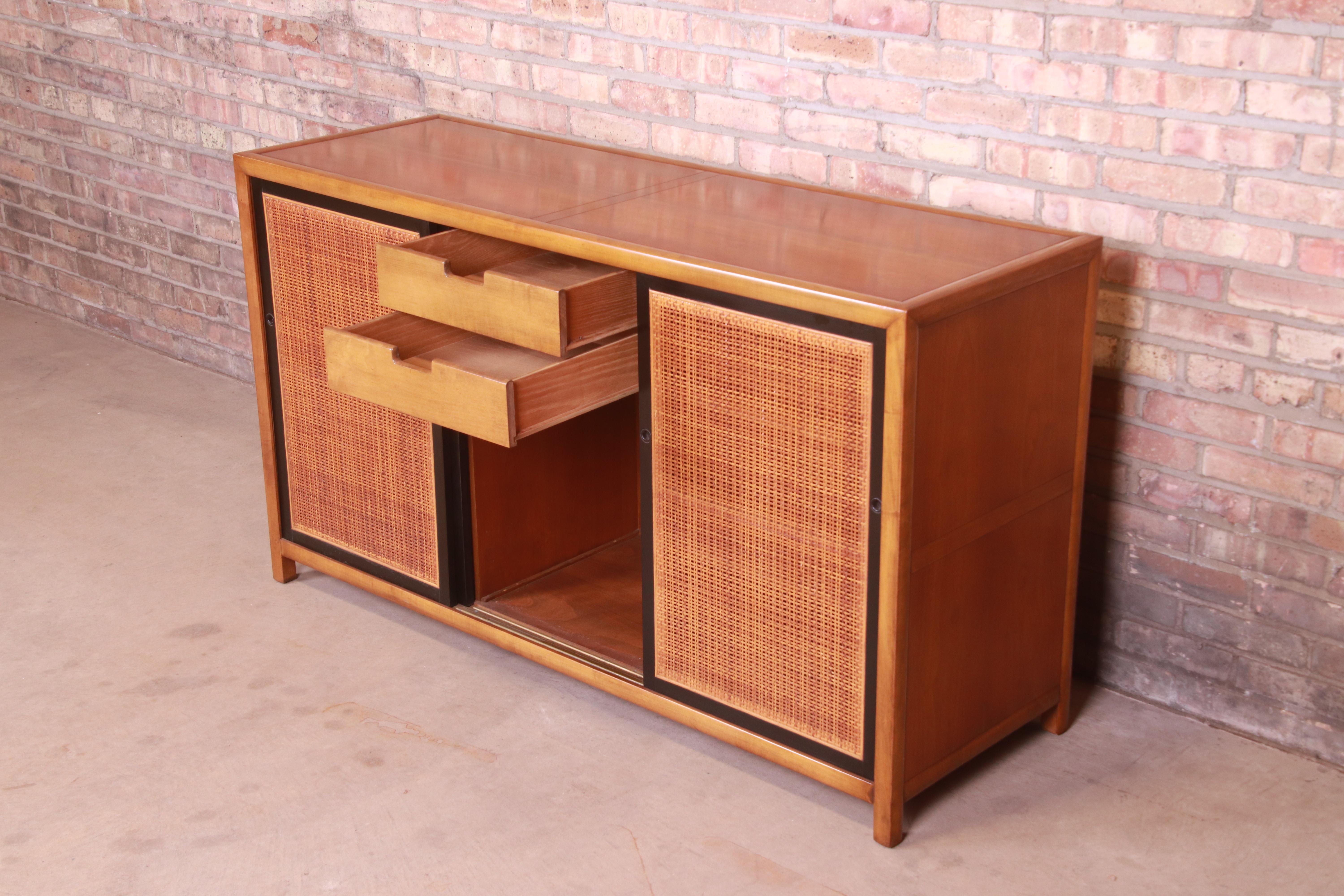 Michael Taylor for Baker Furniture Cherry and Cane Sideboard Credenza, 1950s 5