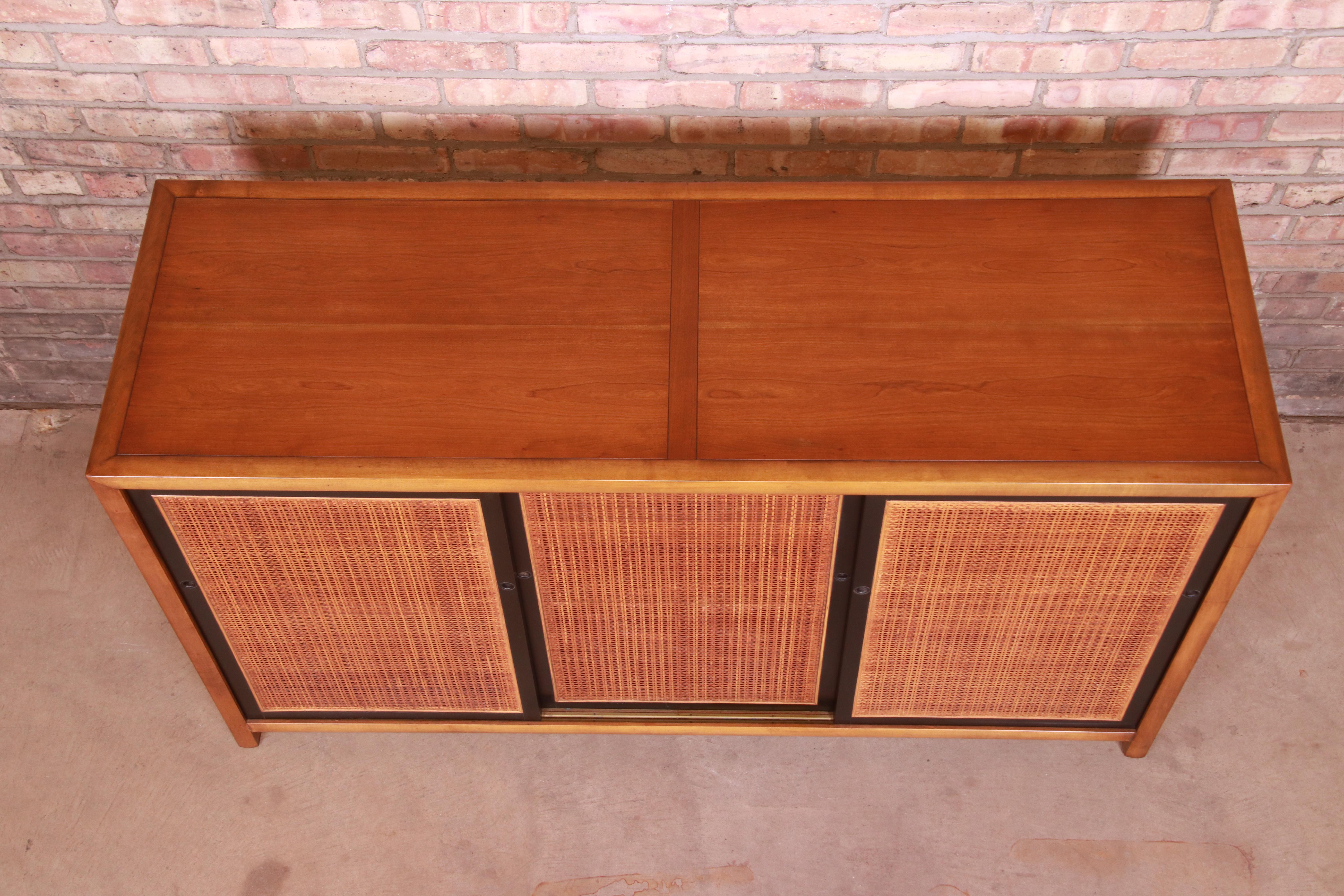 Michael Taylor for Baker Furniture Cherry and Cane Sideboard Credenza, 1950s 8