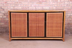 Michael Taylor for Baker Furniture Cherry and Cane Sideboard Credenza, 1950s