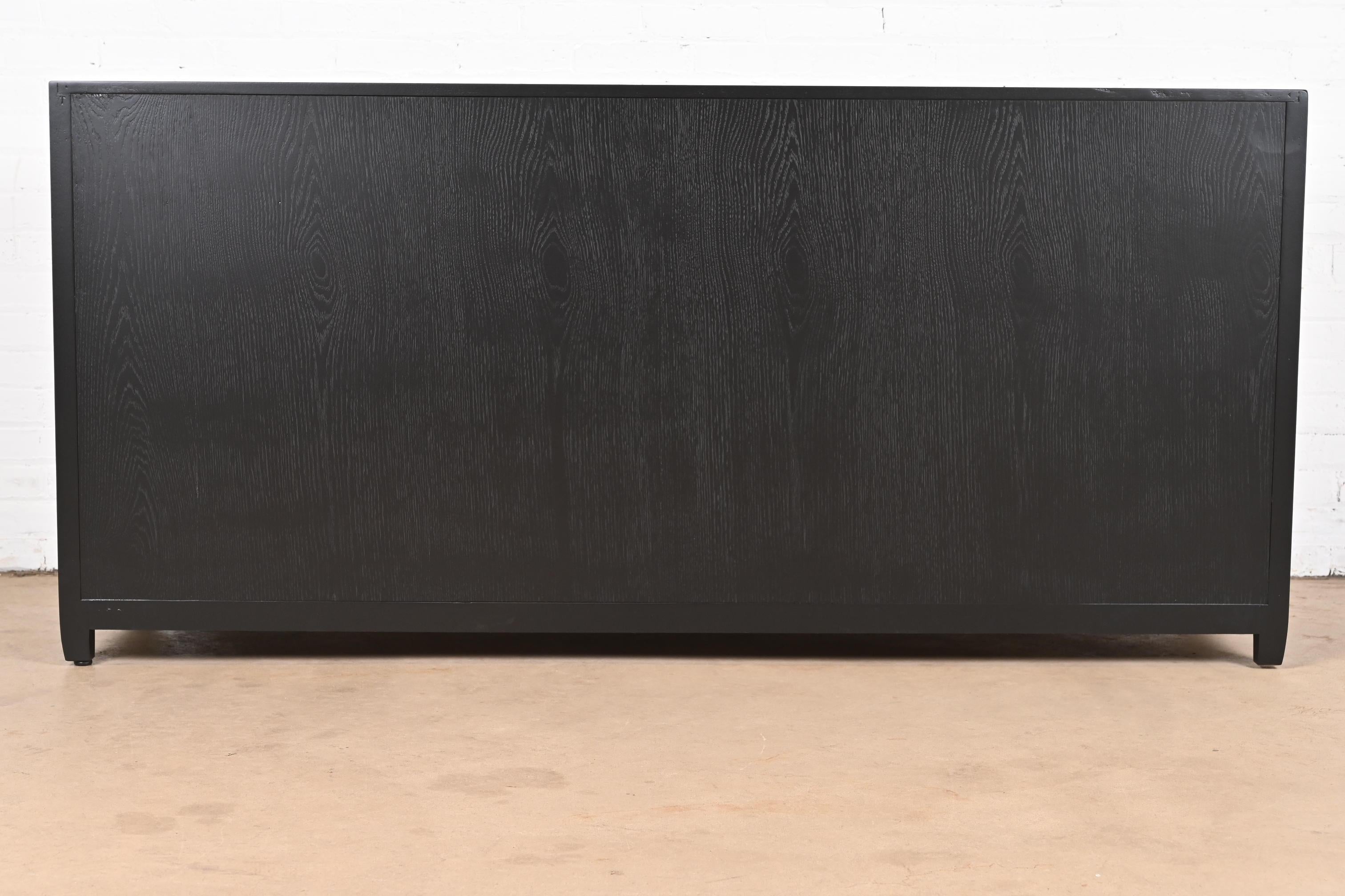 Michael Taylor for Baker Furniture Chinoiserie Black Lacquered Credenza 8