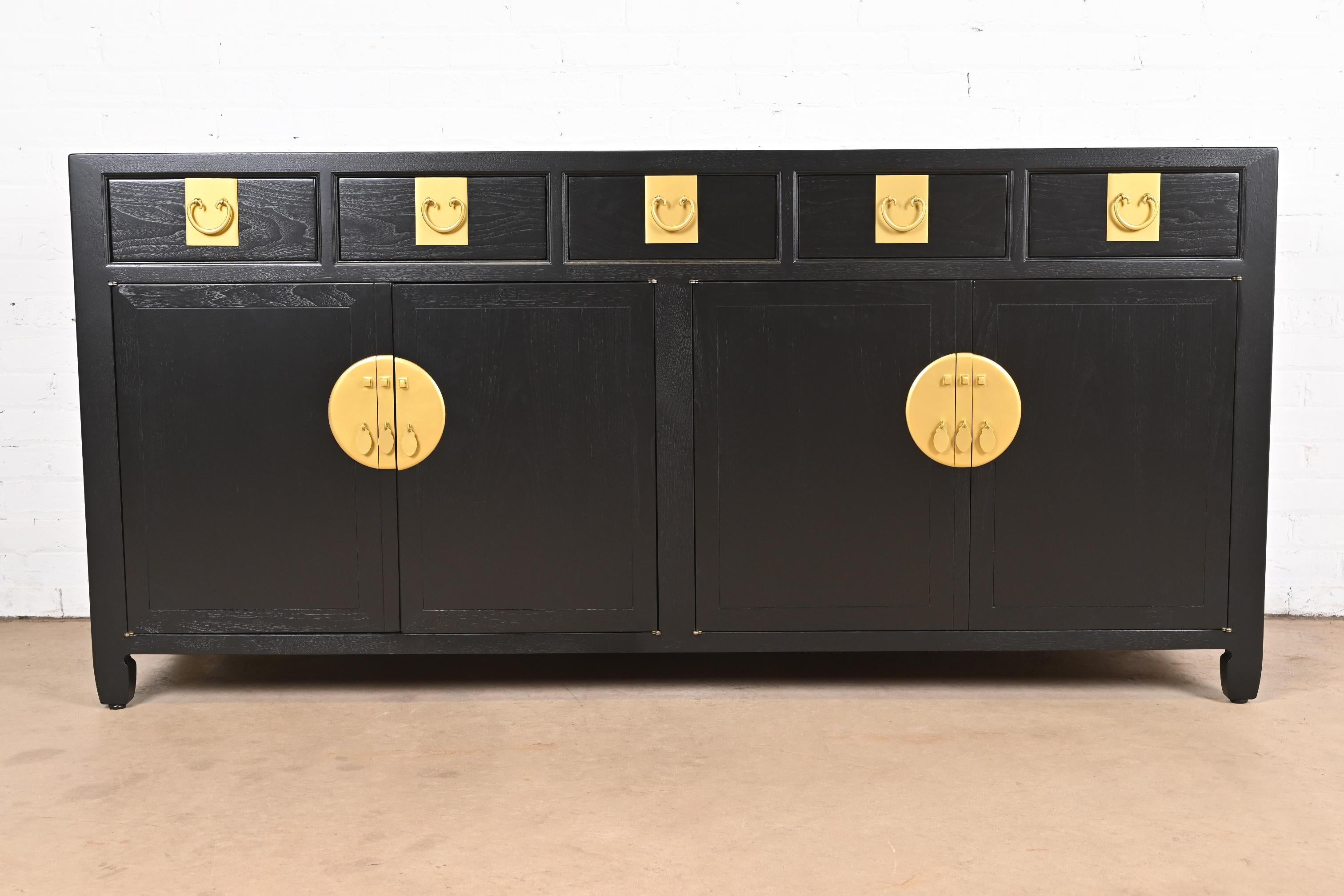 A gorgeous mid-century modern Hollywood Regency Chinoiserie sideboard, credenza, or bar cabinet

By Michael Taylor for Baker Furniture, 