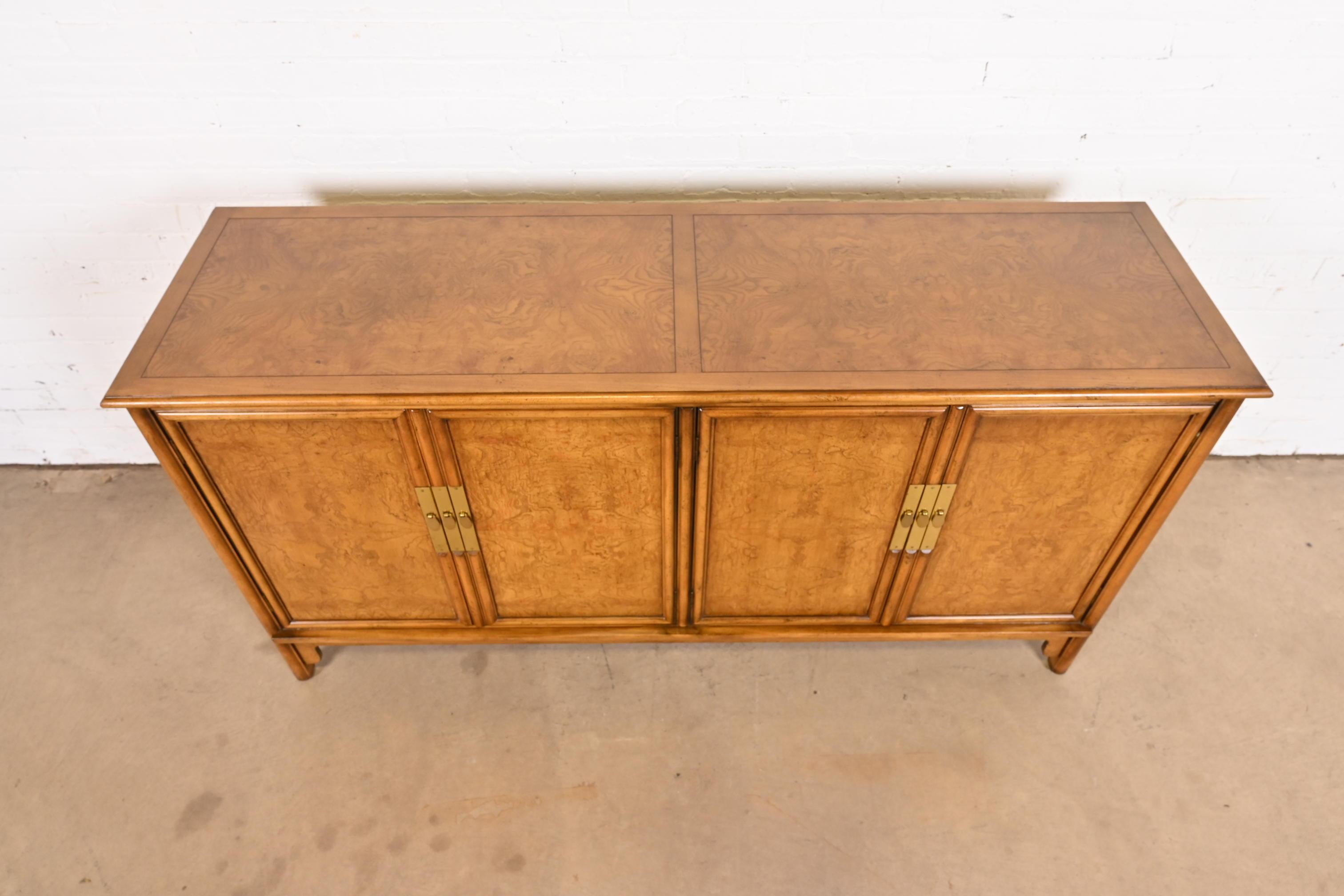 Michael Taylor for Baker Furniture Chinoiserie Burl Wood Sideboard Credenza 6