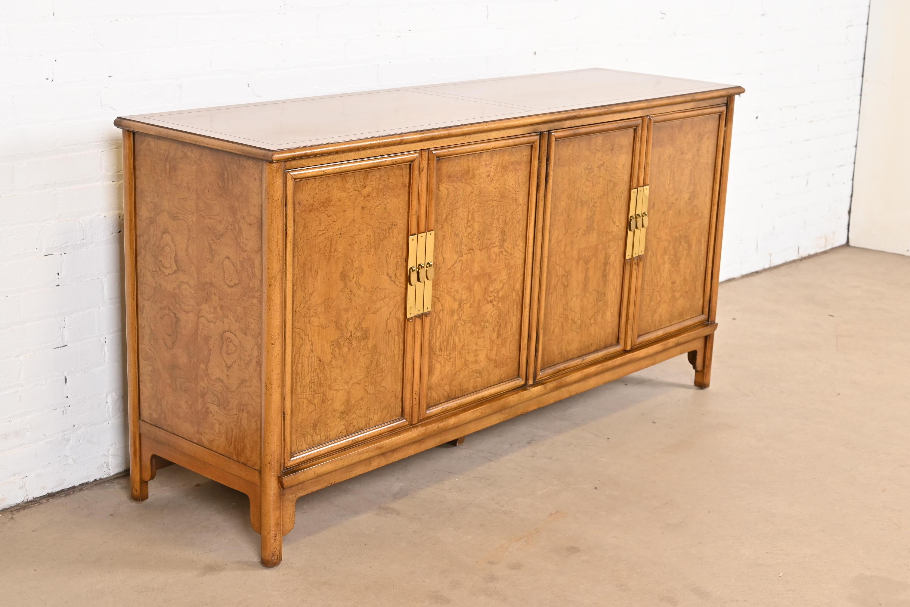 A gorgeous Mid-Century Modern Hollywood Regency Chinoiserie sideboard, credenza, or bar cabinet

By Michael Taylor for Baker Furniture, 