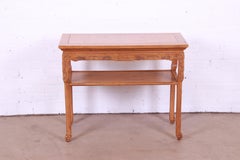 Michael Taylor for Baker Furniture Chinoiserie Carved Elm Wood Console Table