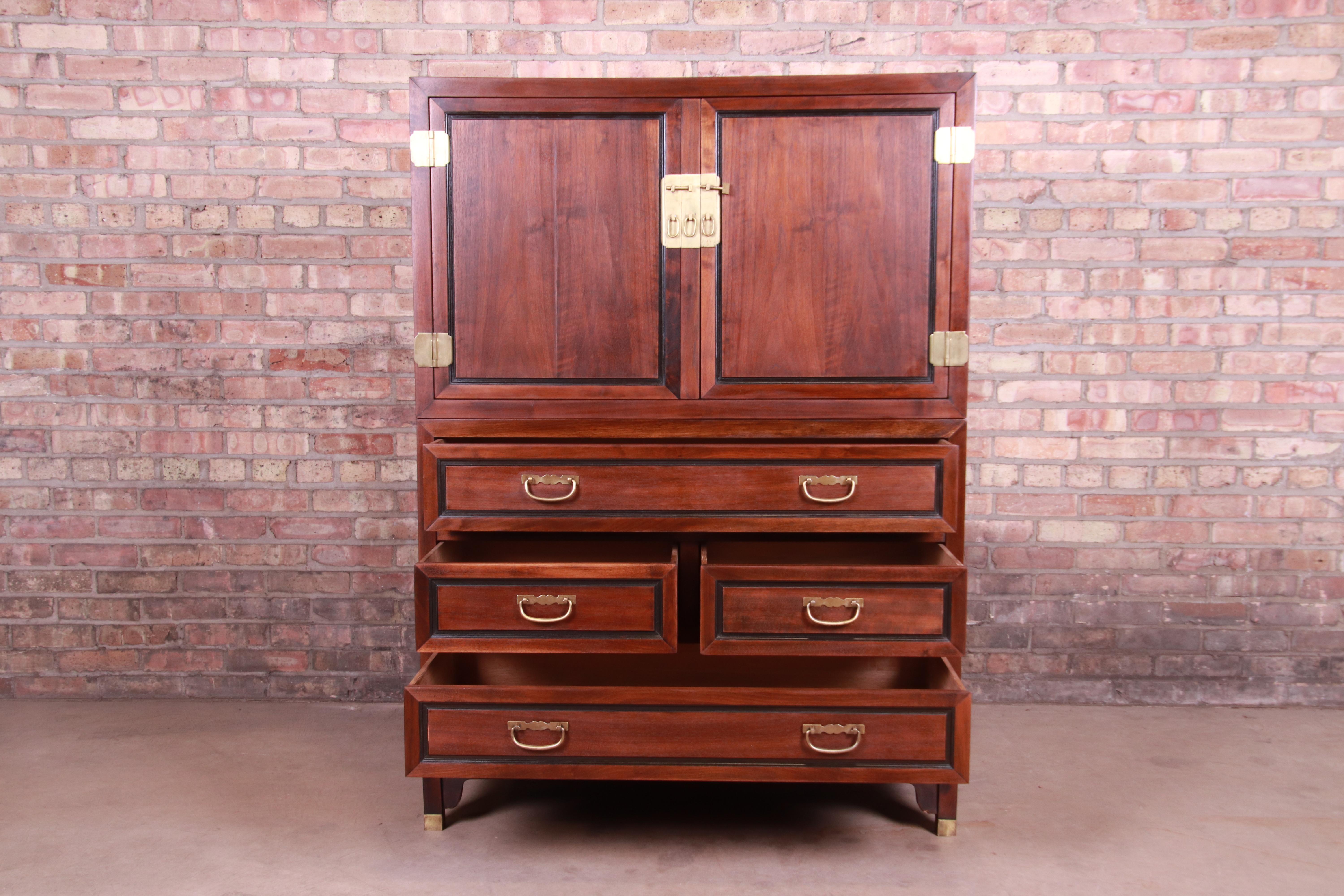 Michael Taylor for Baker Furniture Chinoiserie Walnut Gentleman's Chest 1