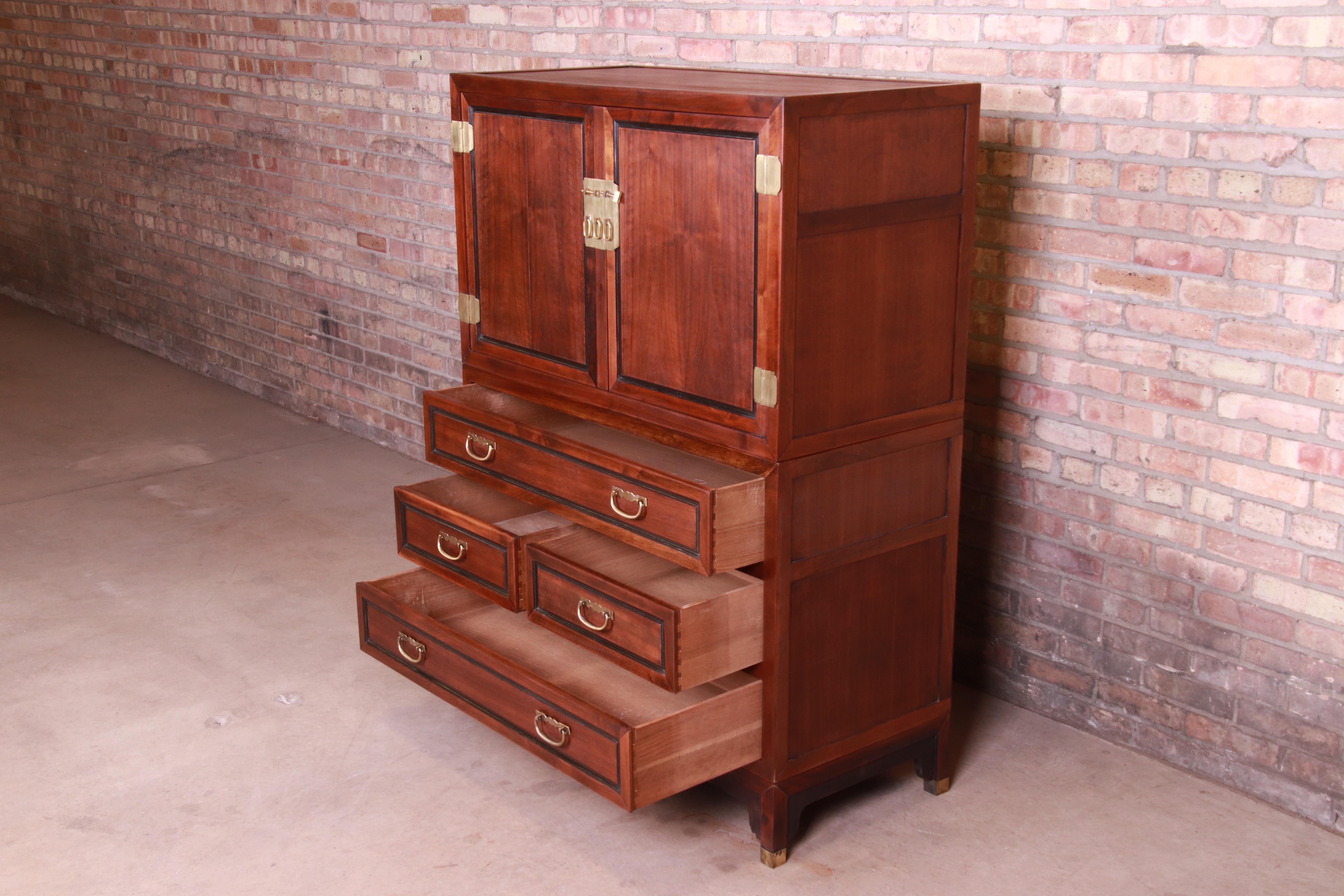 Michael Taylor for Baker Furniture Chinoiserie Walnut Gentleman's Chest 2