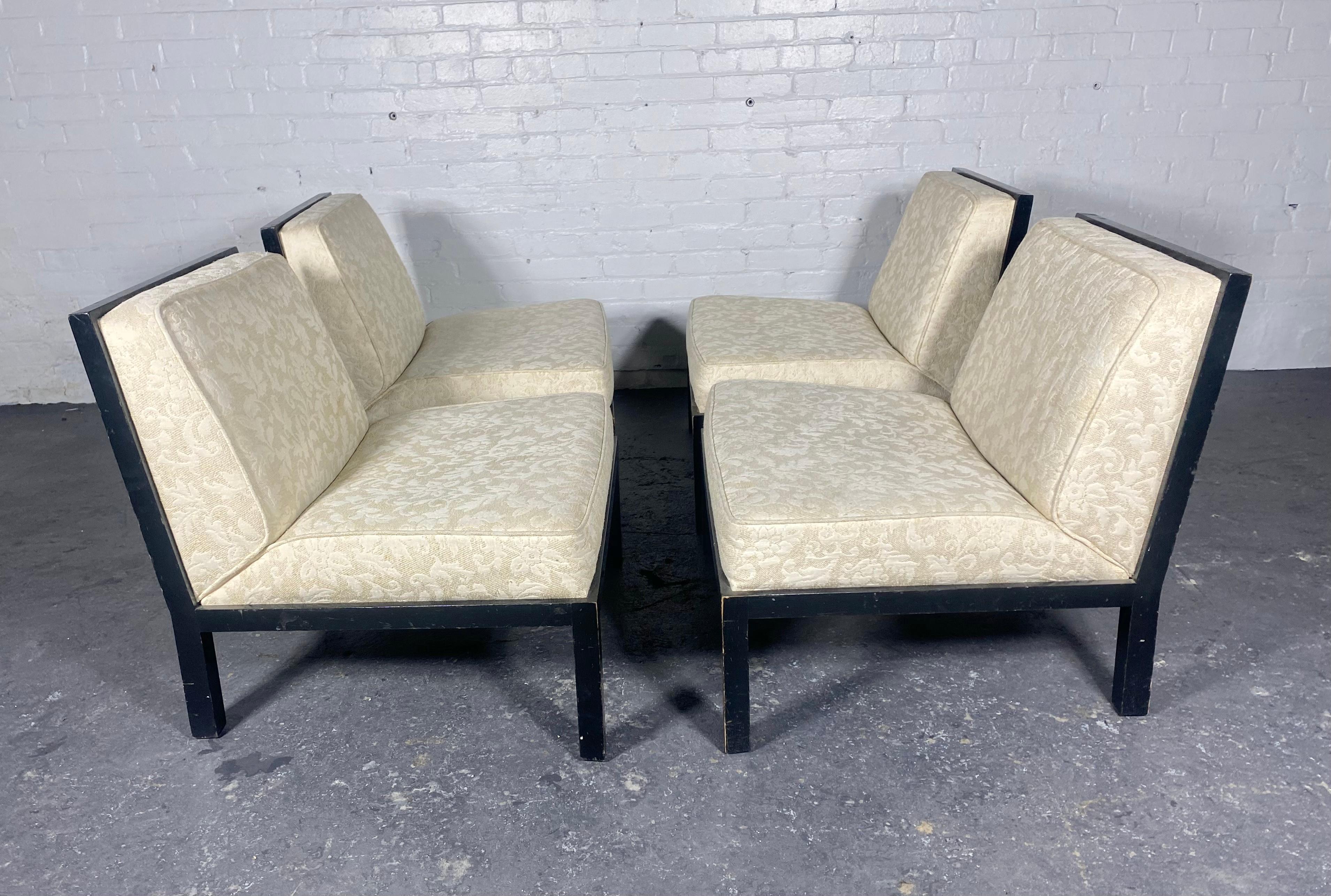 Lacquered  Michael Taylor for Baker Furniture Co. Slipper Chairs, Classic Modern Design For Sale