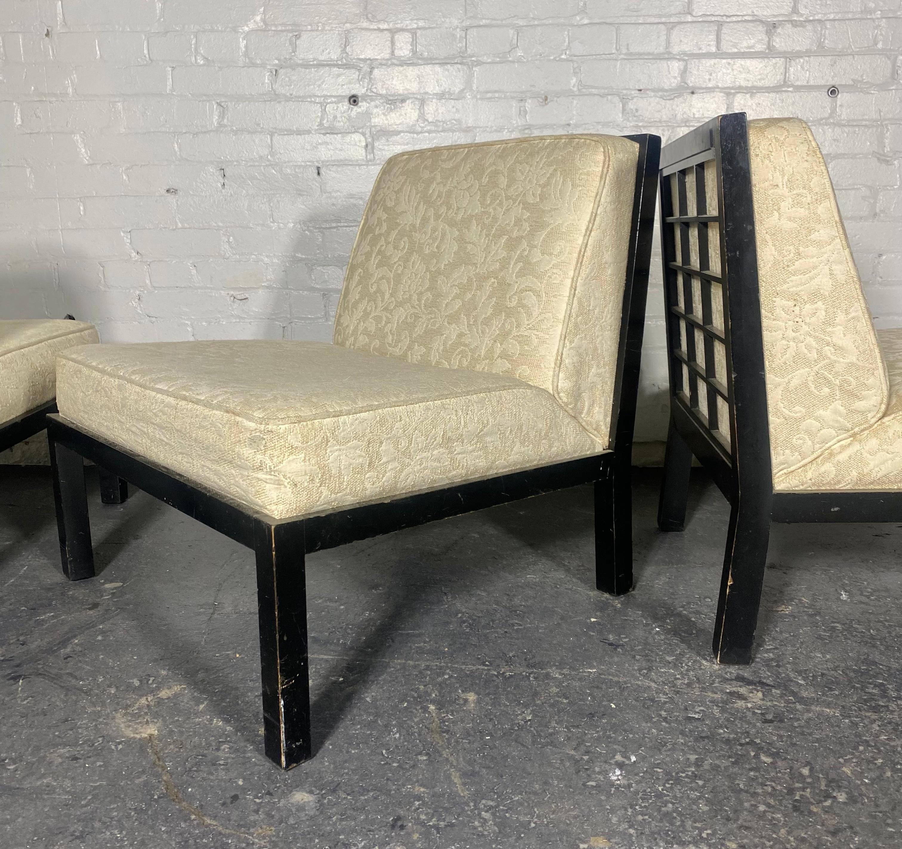 Milieu du XXe siècle  Michael Taylor pour Baker Furniture Co. Slipper Chairs, Classic Modern Designs en vente