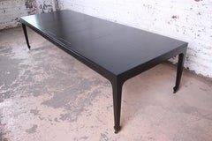 Michael Taylor for Baker Furniture Ebonized Chinoiserie Dining Table, Seats 14