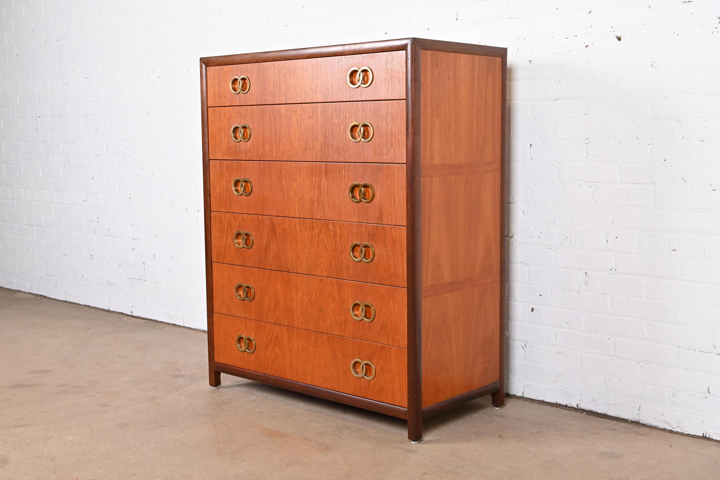 An exceptional Mid-Century Modern Hollywood Regency highboy dresser or chest of drawers

By Michael Taylor for Baker Furniture, 