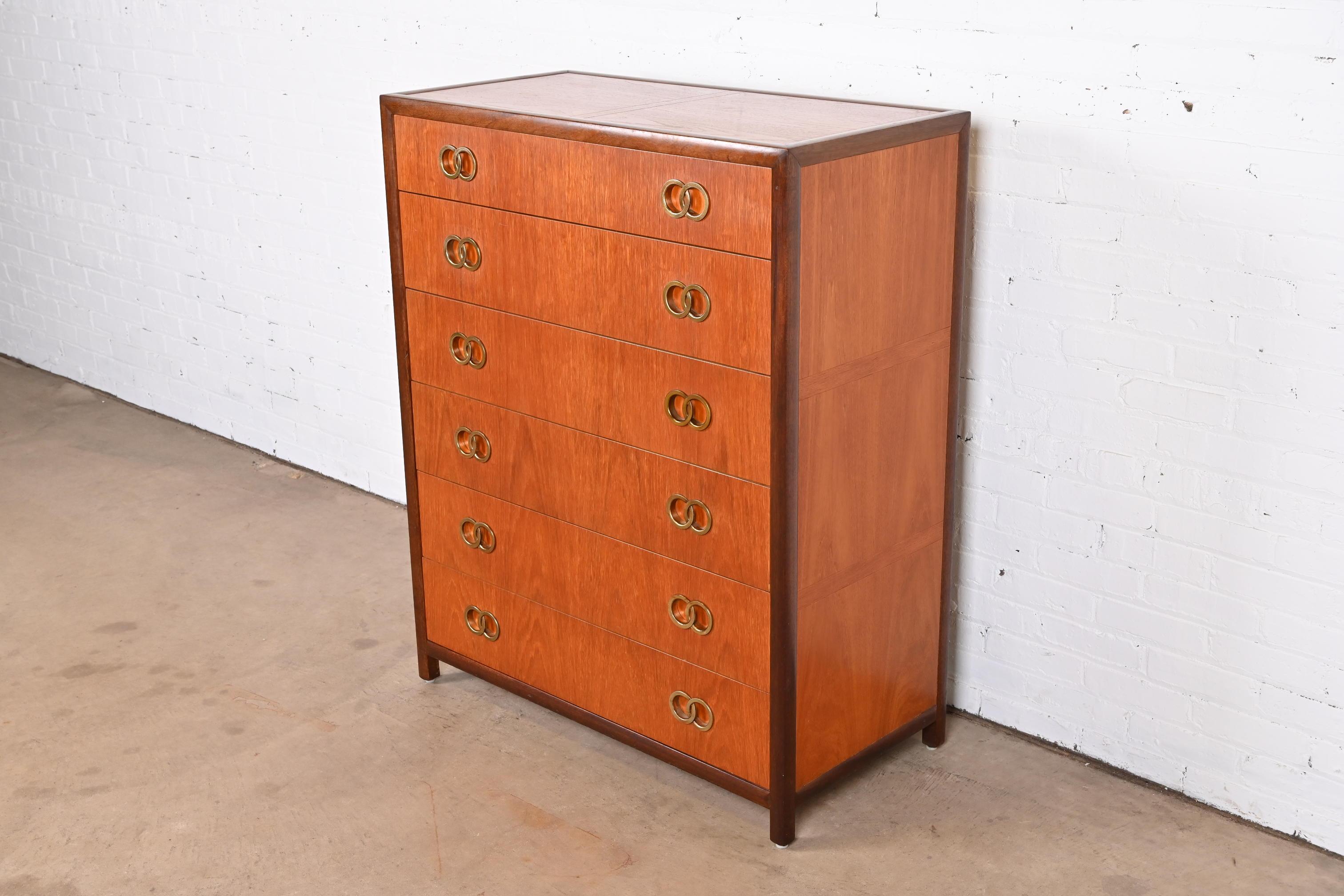 Mid-Century Modern Michael Taylor for Baker Furniture Far East Collection Cherry Highboy Dresser