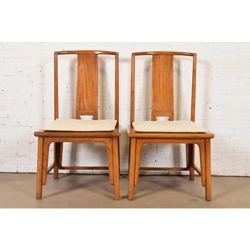 Mid-Century moderno Michael Taylor for Baker Furniture Far East Collection Dining Chairs, Pair in vendita