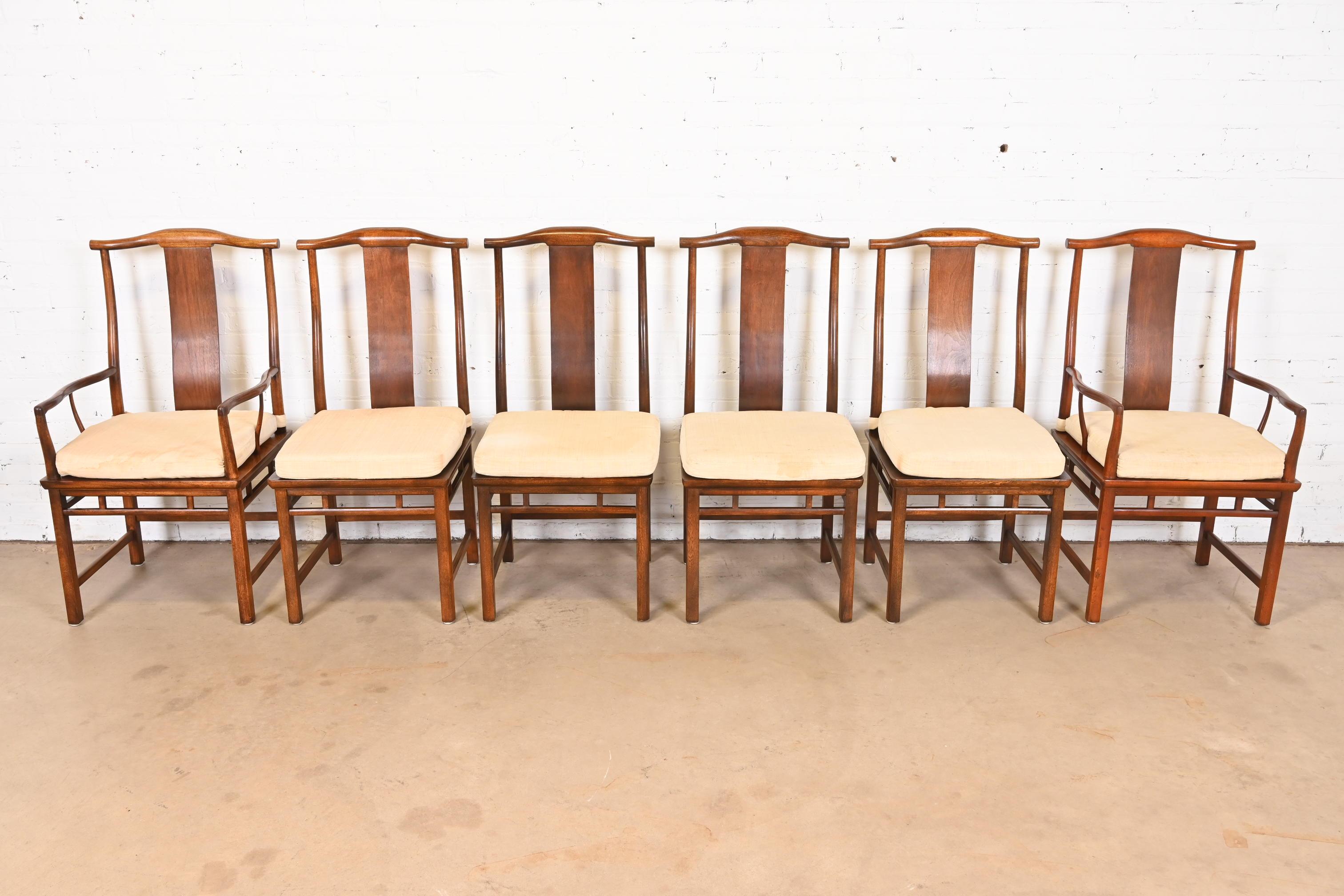 Mid-Century Modern Michael Taylor for Baker Furniture Far East Collection Dining Chairs, Set of Six For Sale