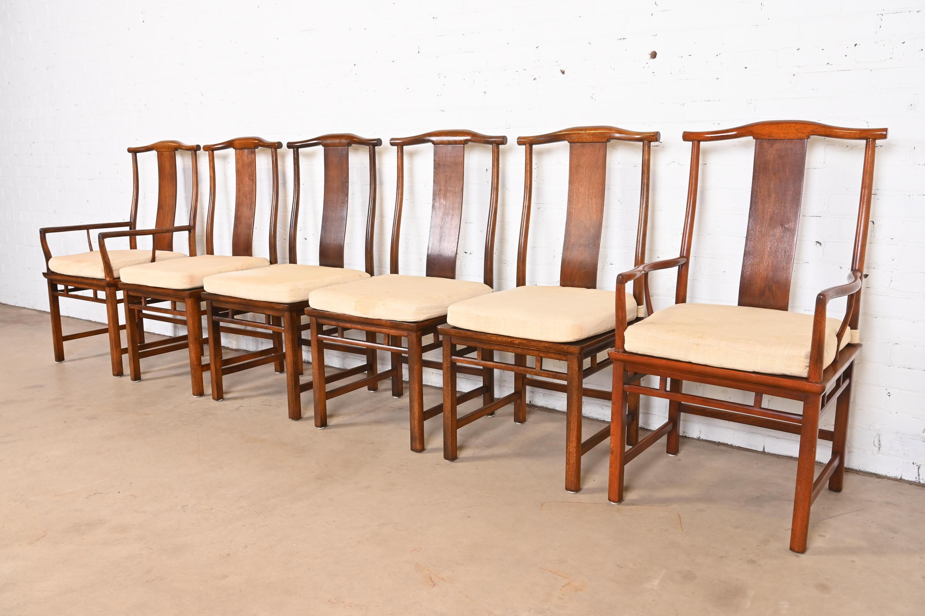 Américain Michael Taylor pour Baker Furniture collection Far East, ensemble de six chaises de salle à manger en vente