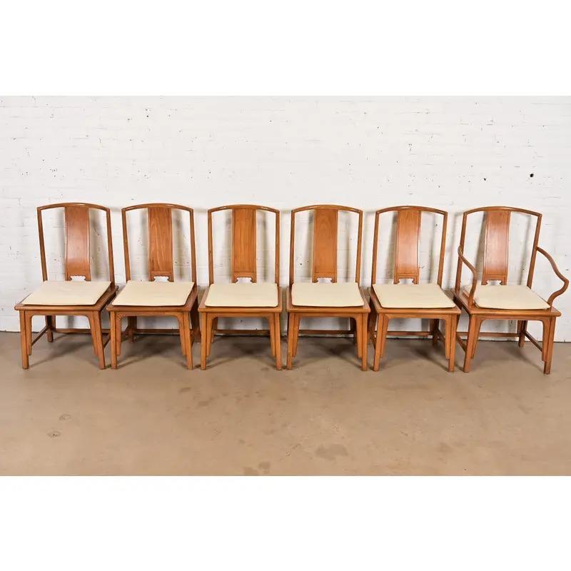 Américain Michael Taylor pour Baker Furniture collection Far East, ensemble de six chaises de salle à manger en vente