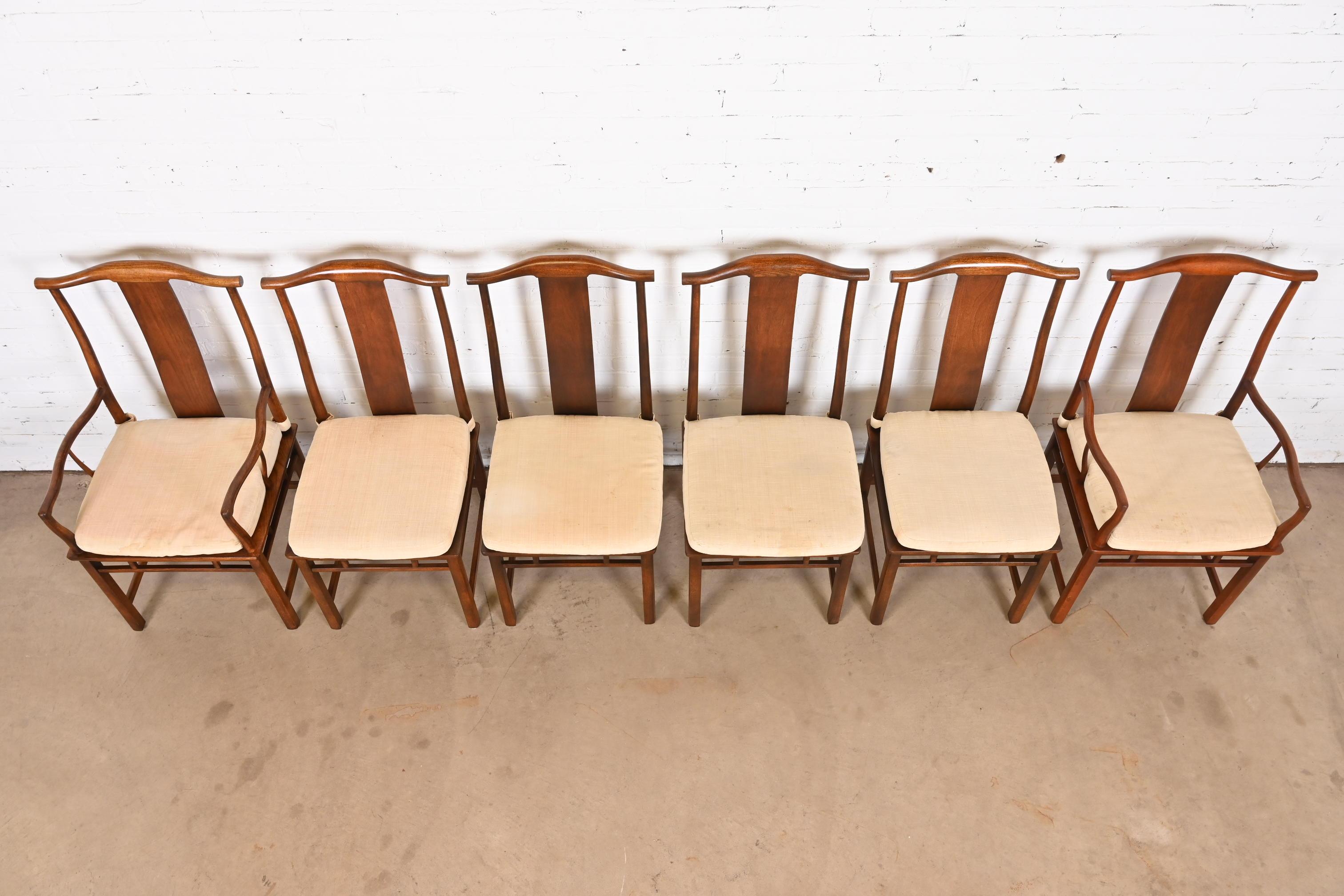 Michael Taylor pour Baker Furniture collection Far East, ensemble de six chaises de salle à manger en vente 1