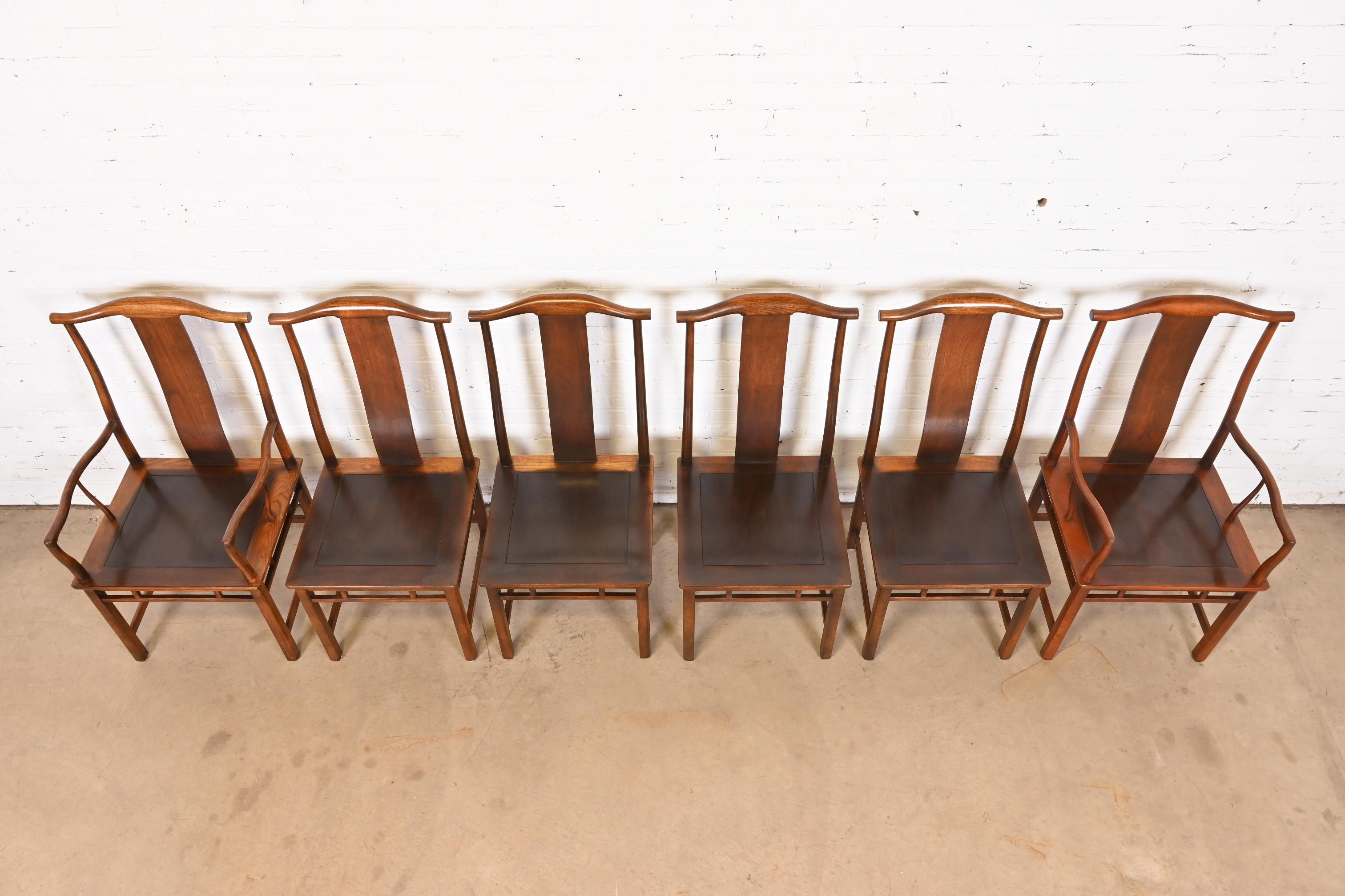 Michael Taylor pour Baker Furniture collection Far East, ensemble de six chaises de salle à manger en vente 2