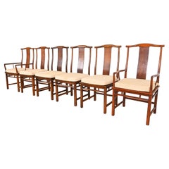 Vintage Michael Taylor for Baker Furniture Far East Collection Dining Chairs, Set of Six