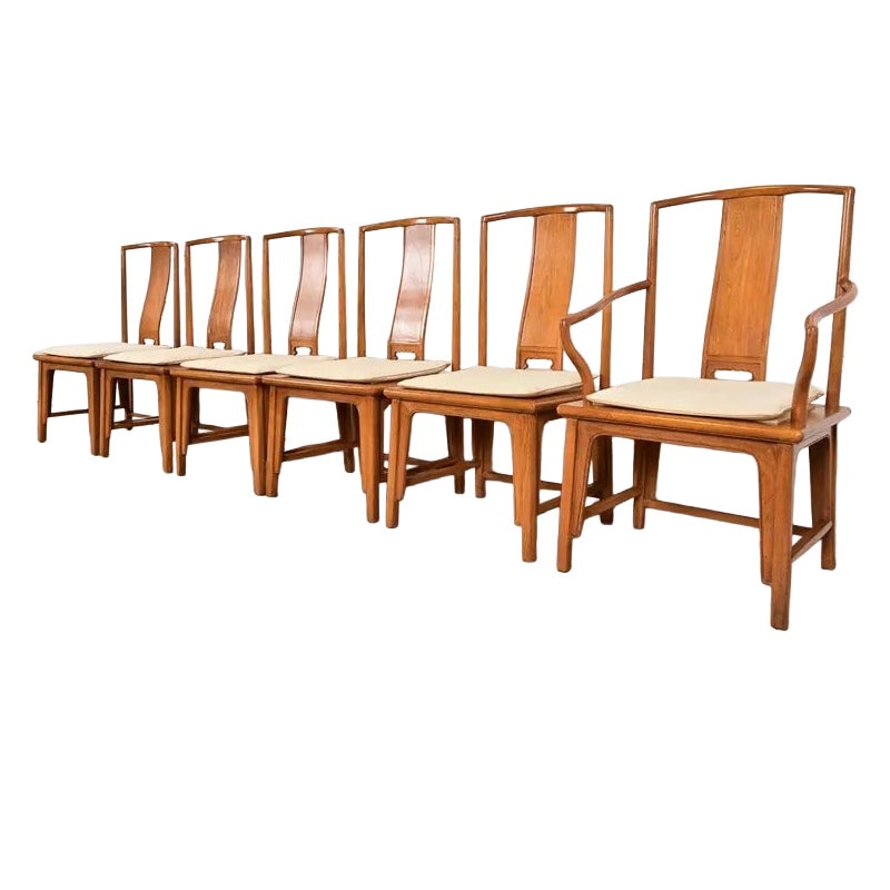 Michael Taylor for Baker Furniture Far East Collection Dining Chairs, Set of Six
