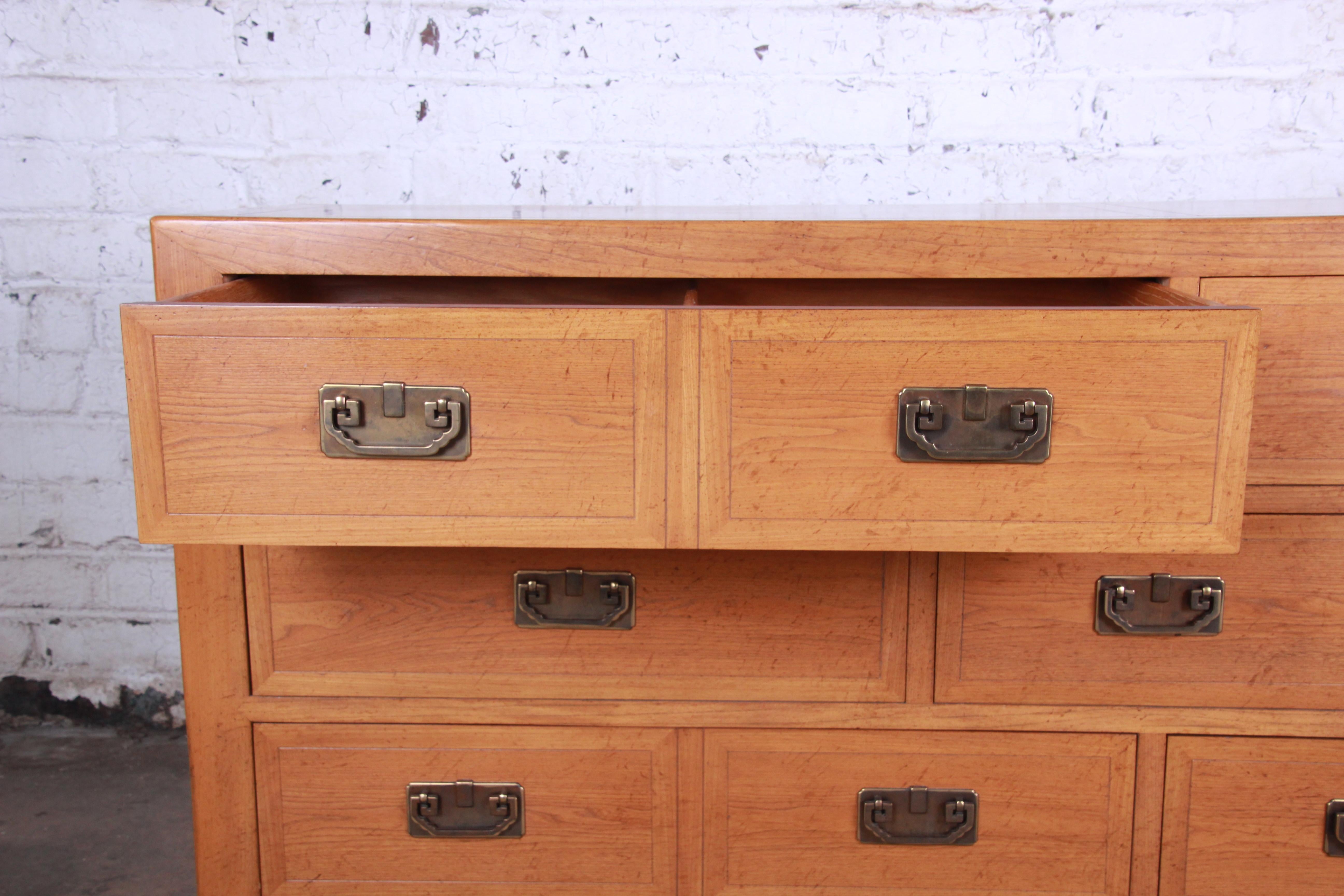 Late 20th Century Michael Taylor for Baker Furniture Far East Collection Elm Wood Long Dresser
