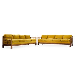 Michael Taylor for Baker Furniture Far East Collection Mid Century Sofa - Pair