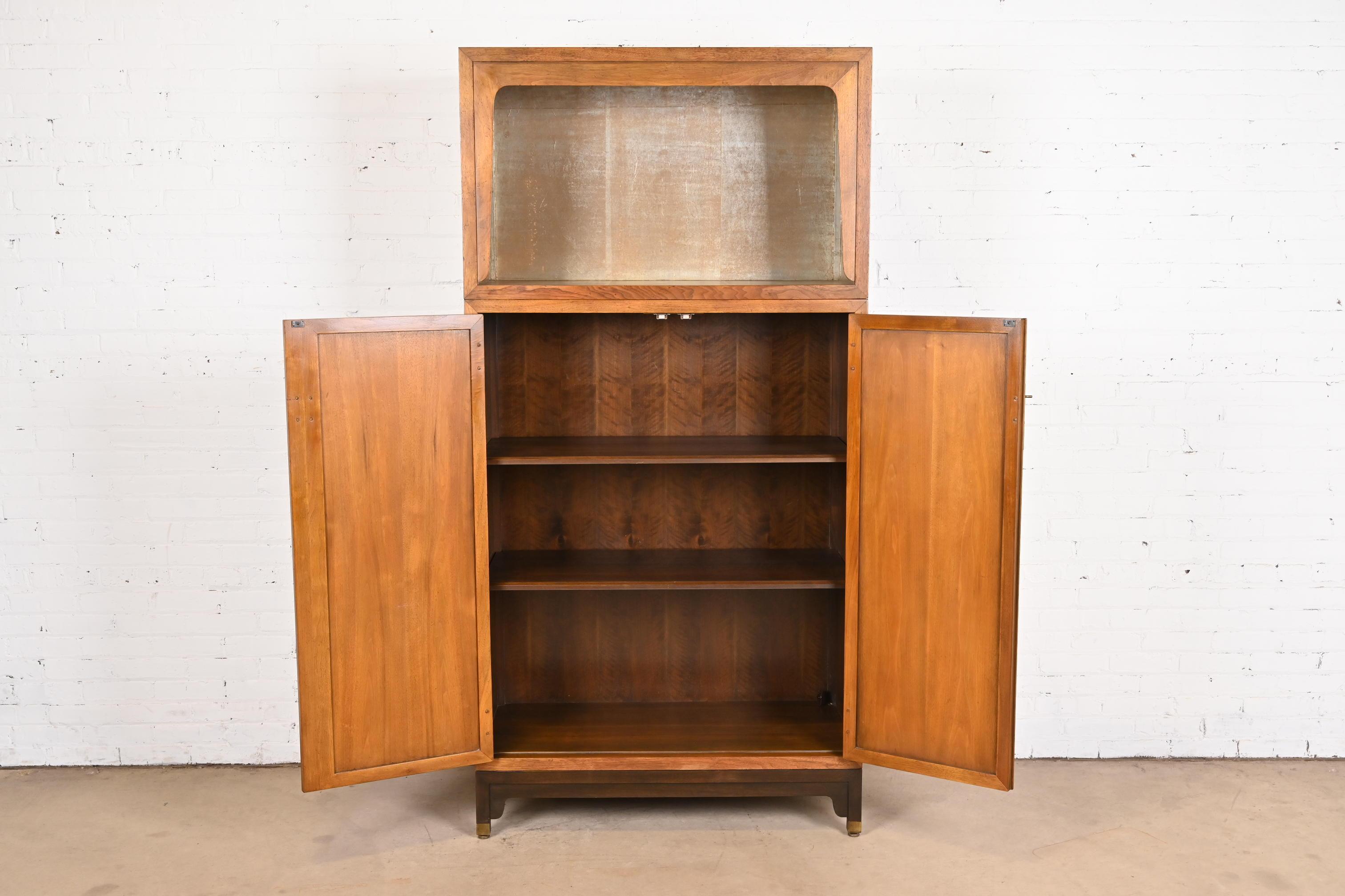Mid-20th Century Michael Taylor for Baker Furniture Far East Collection Walnut Bar Cabinet, 1960s For Sale
