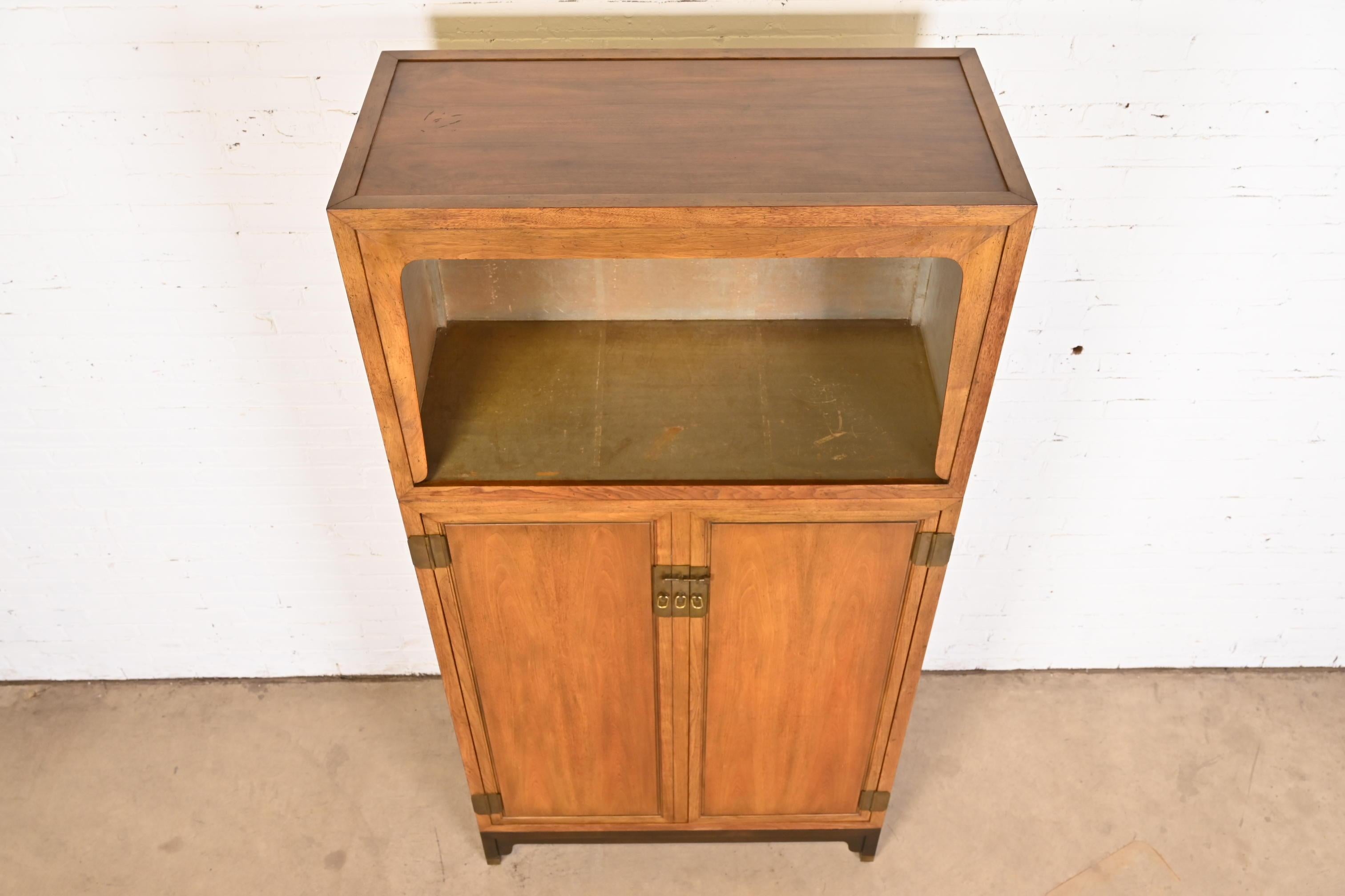 Michael Taylor for Baker Furniture Far East Collection Walnut Bar Cabinet, 1960s For Sale 1