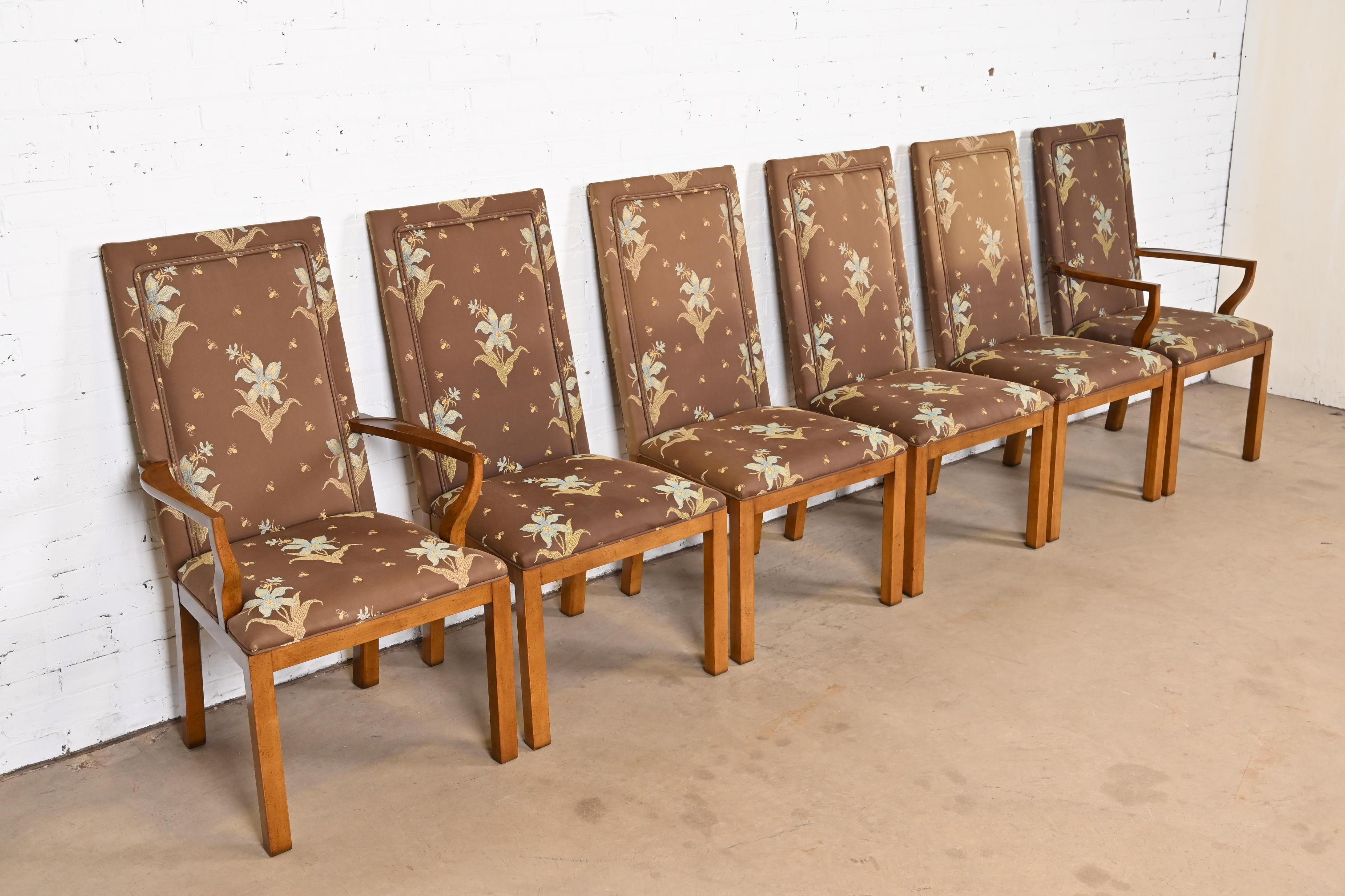 Mid-20th Century Michael Taylor for Baker Furniture Far East Parsons Dining Chairs, Set of Six For Sale