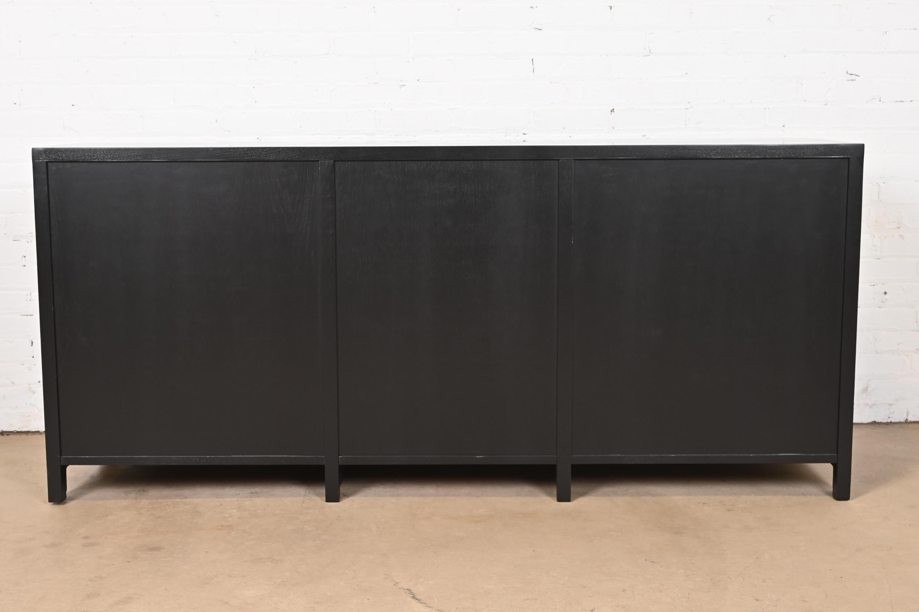 Michael Taylor for Baker Furniture Hollywood Regency Black Lacquered Dresser 4