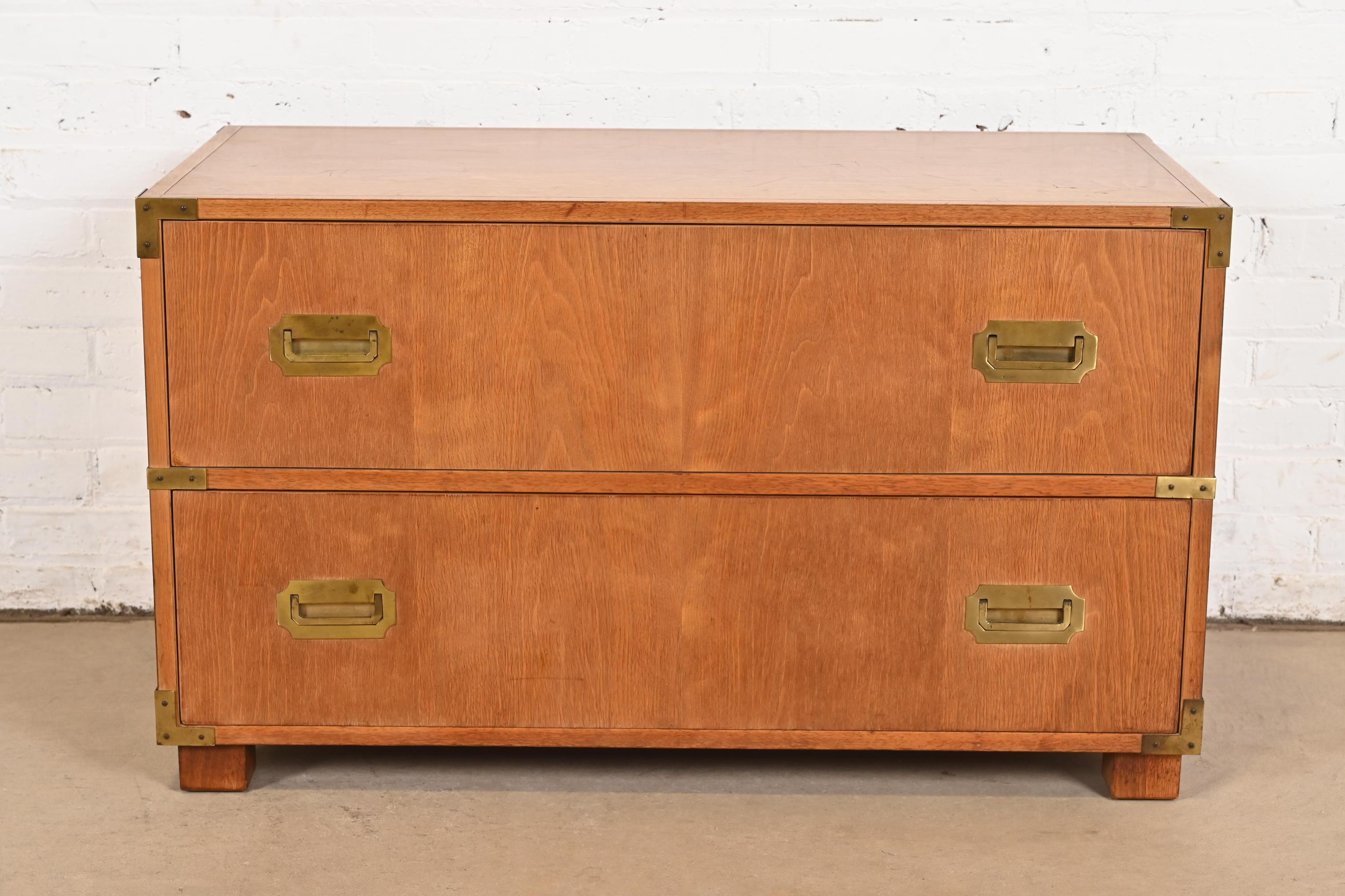 American Michael Taylor for Baker Furniture Hollywood Regency Campaign Commode For Sale