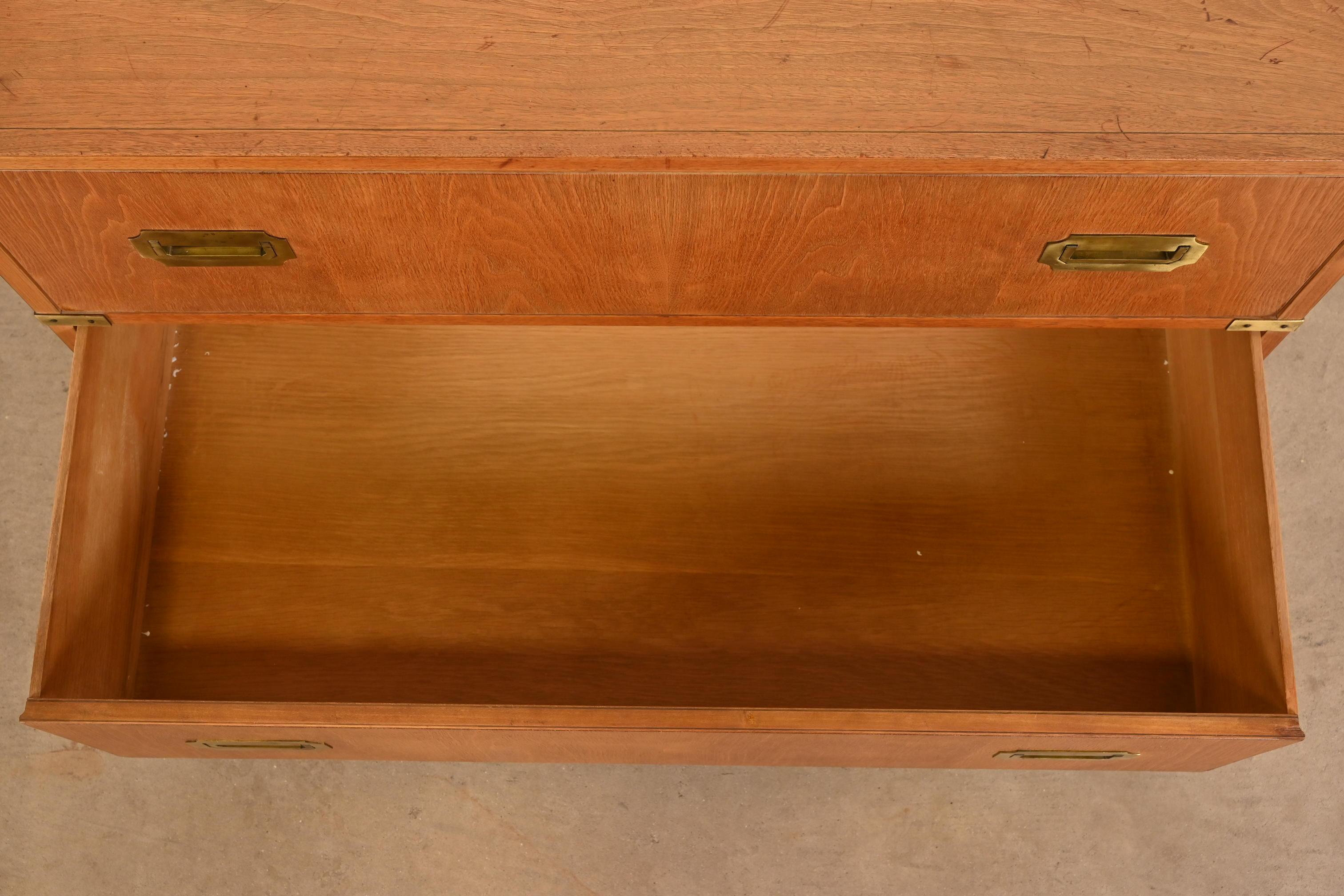 Michael Taylor for Baker Furniture Hollywood Regency Campaign Commode For Sale 1