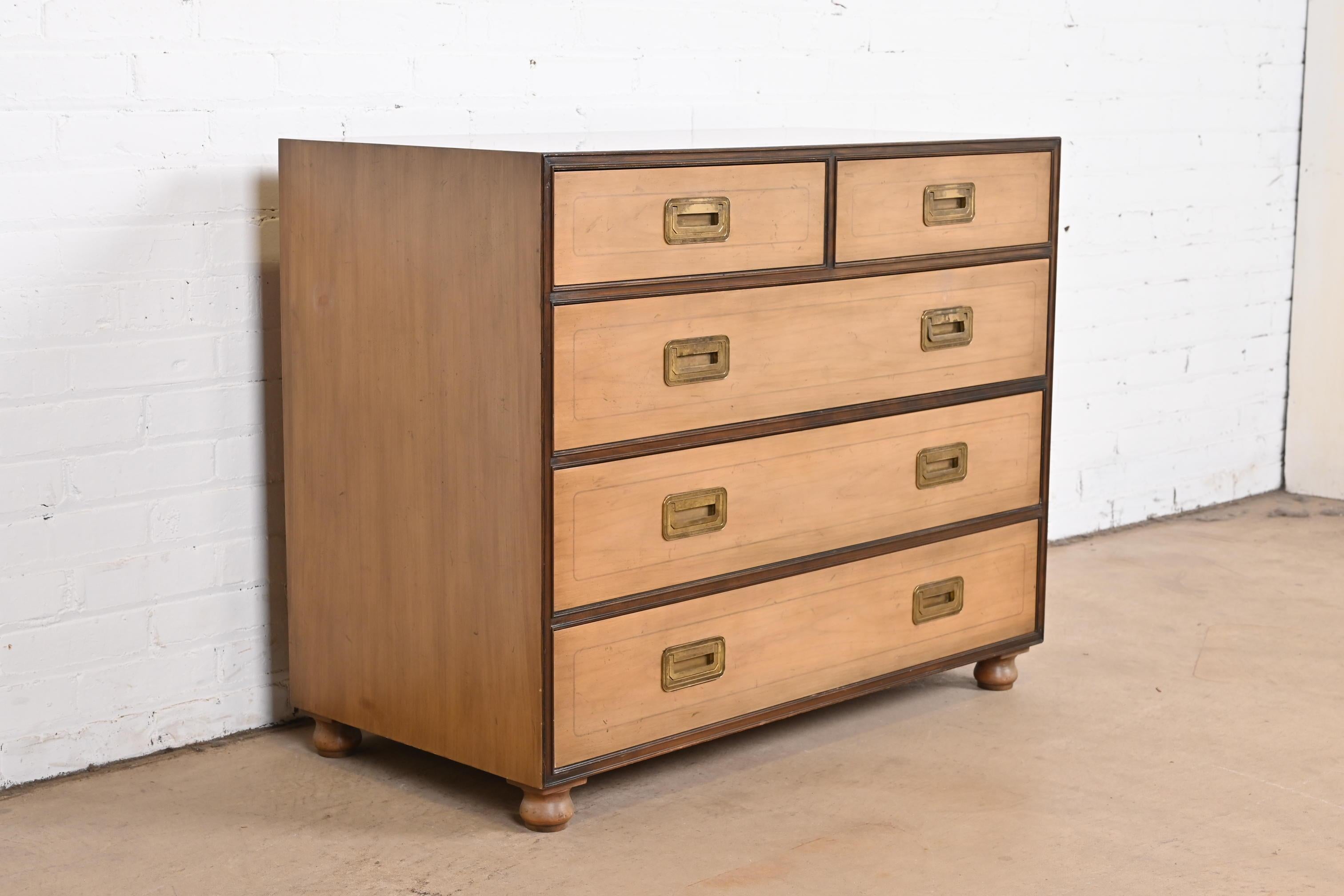 Michael Taylor for Baker Furniture Hollywood Regency Campaign Walnut Dresser In Good Condition In South Bend, IN