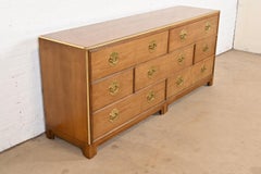 Michael Taylor for Baker Furniture Hollywood Regency Cherry and Brass Dresser
