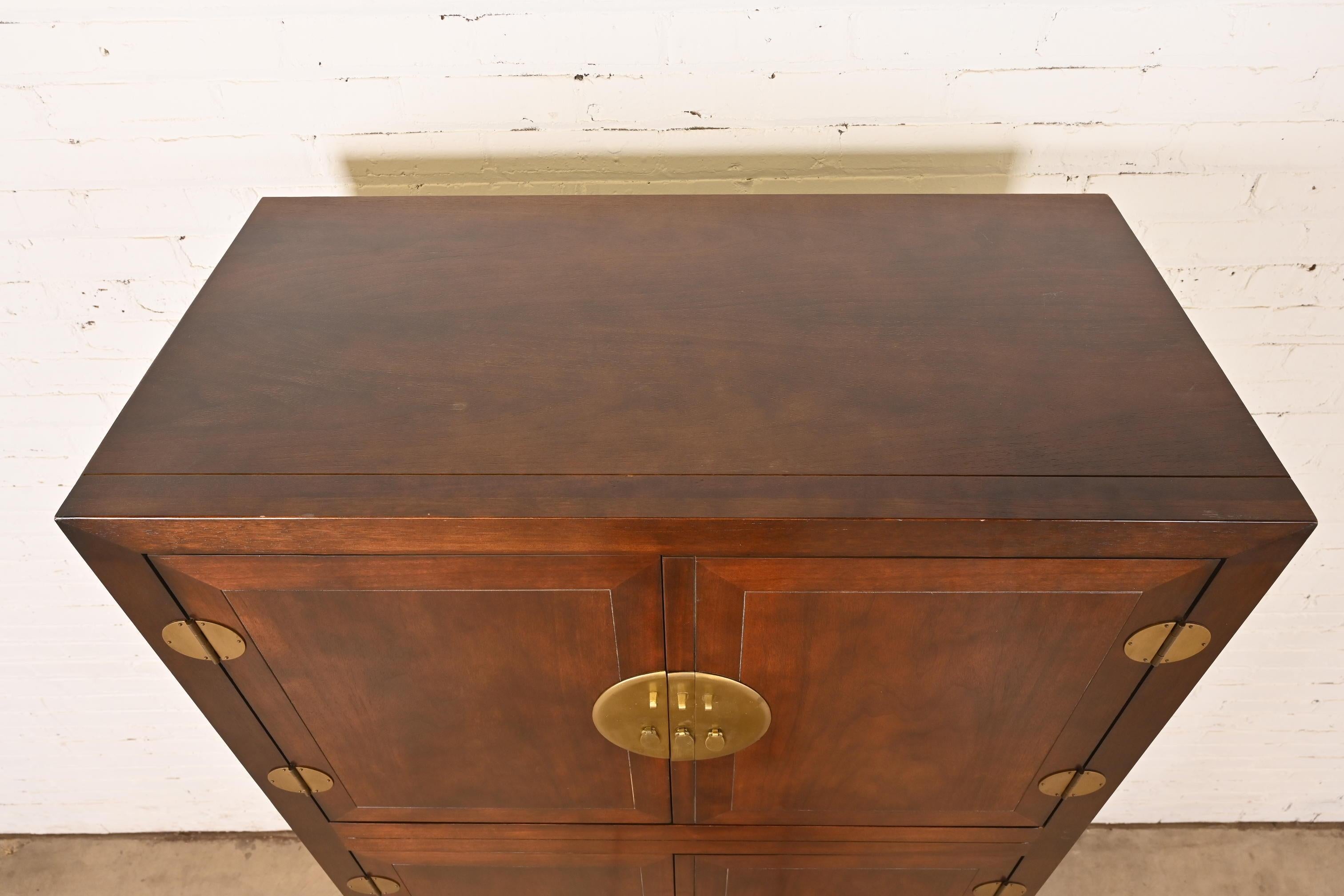 Michael Taylor for Baker Furniture Hollywood Regency Chinoiserie Bar Cabinet For Sale 4