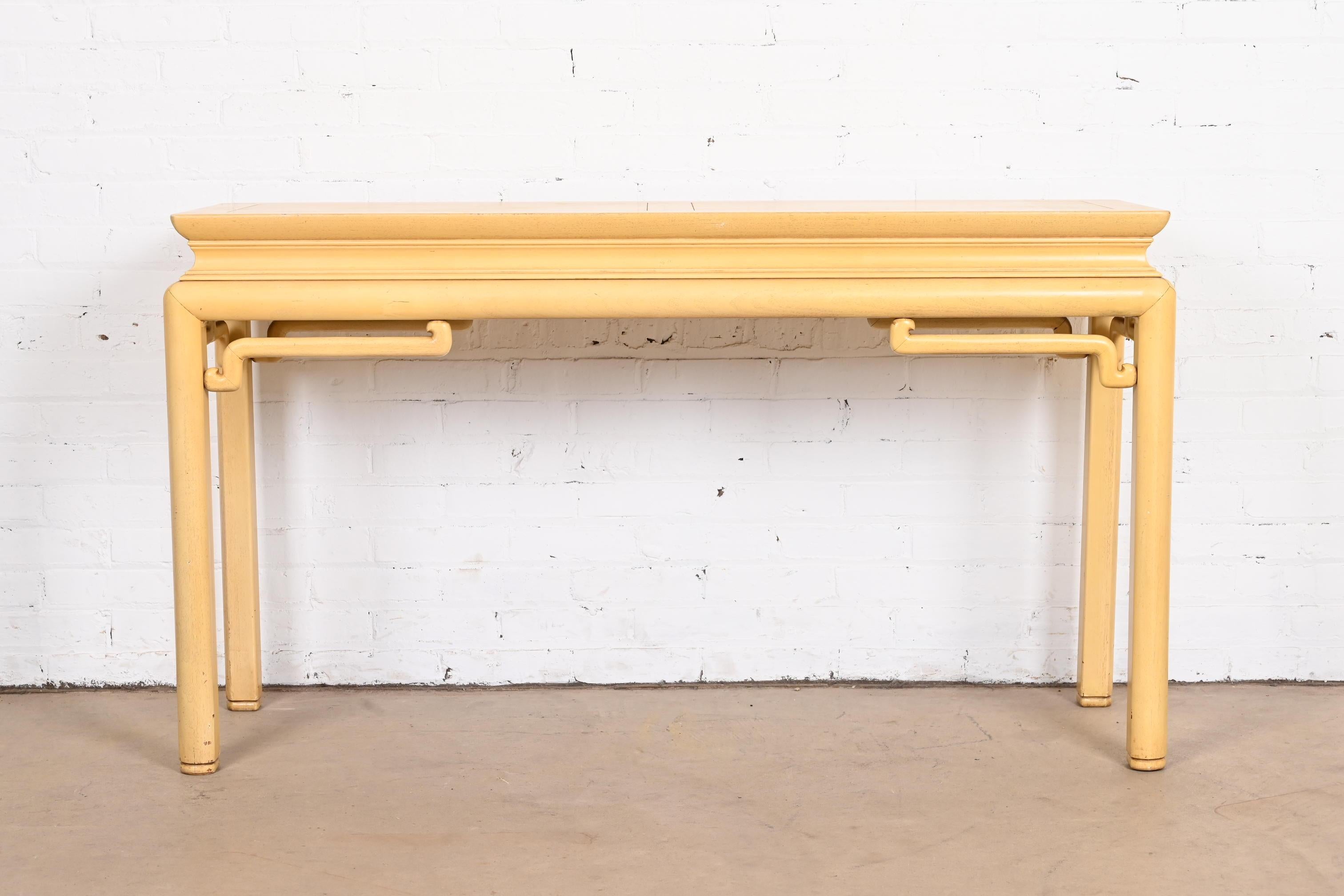 Mid-Century Modern Michael Taylor for Baker Furniture Hollywood Regency Chinoiserie Console Table