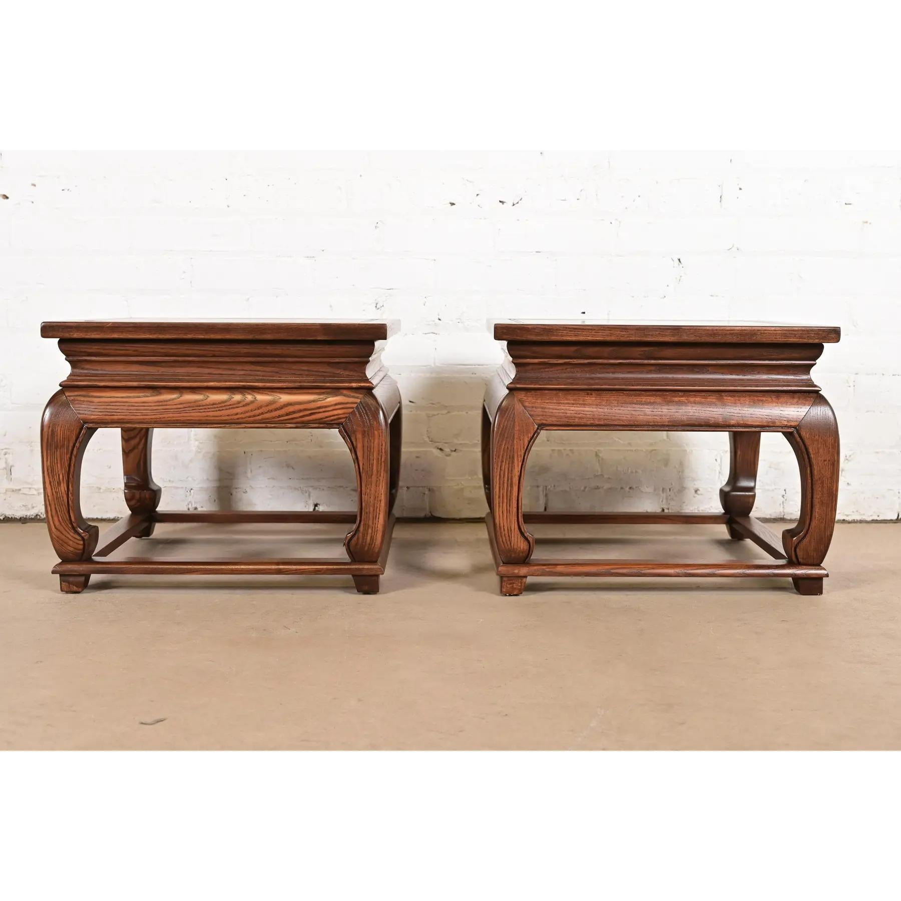 Michael Taylor for Baker Furniture Tables d'appoint Chinoiserie Hollywood Regency Bon état - En vente à South Bend, IN