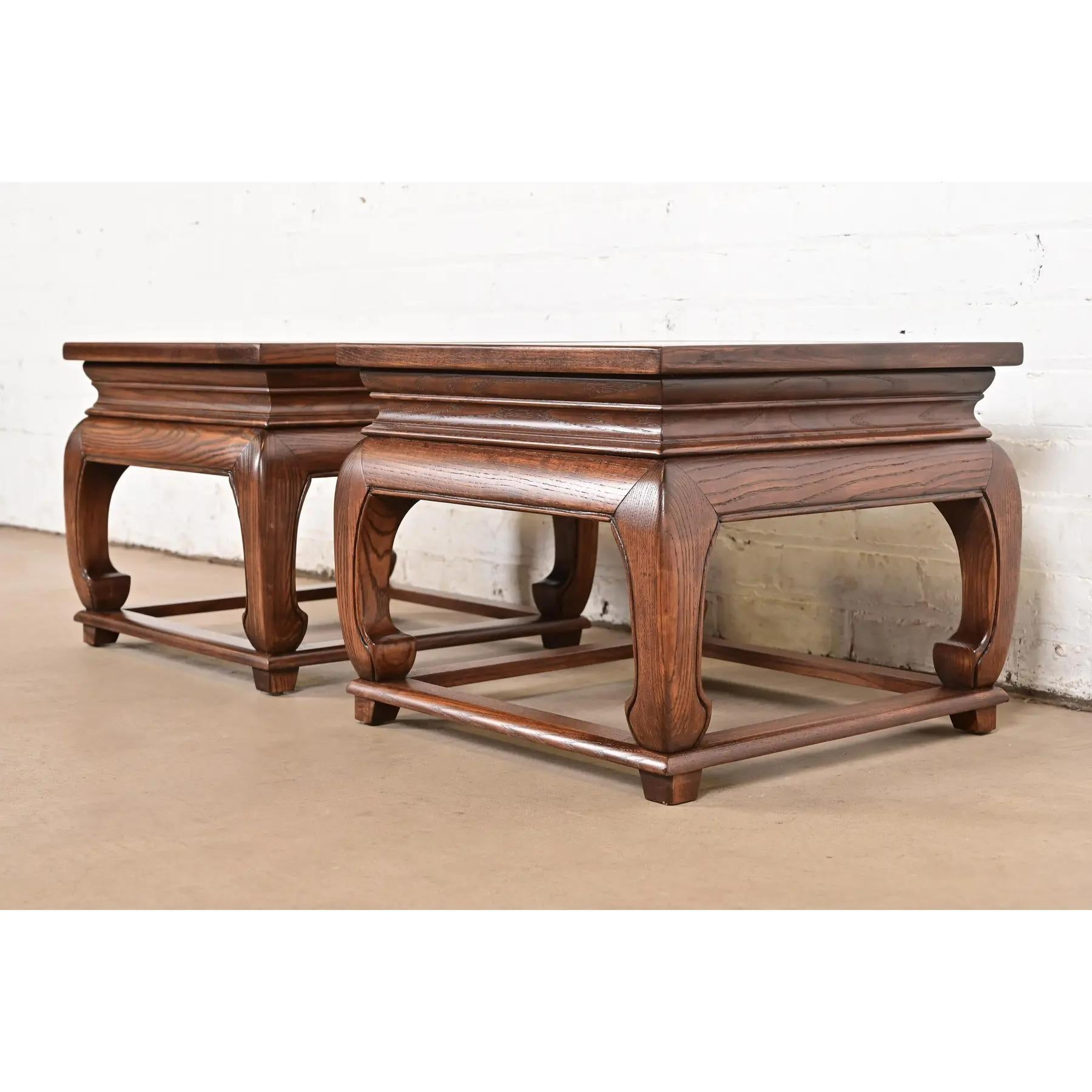 Milieu du XXe siècle Michael Taylor for Baker Furniture Tables d'appoint Chinoiserie Hollywood Regency en vente