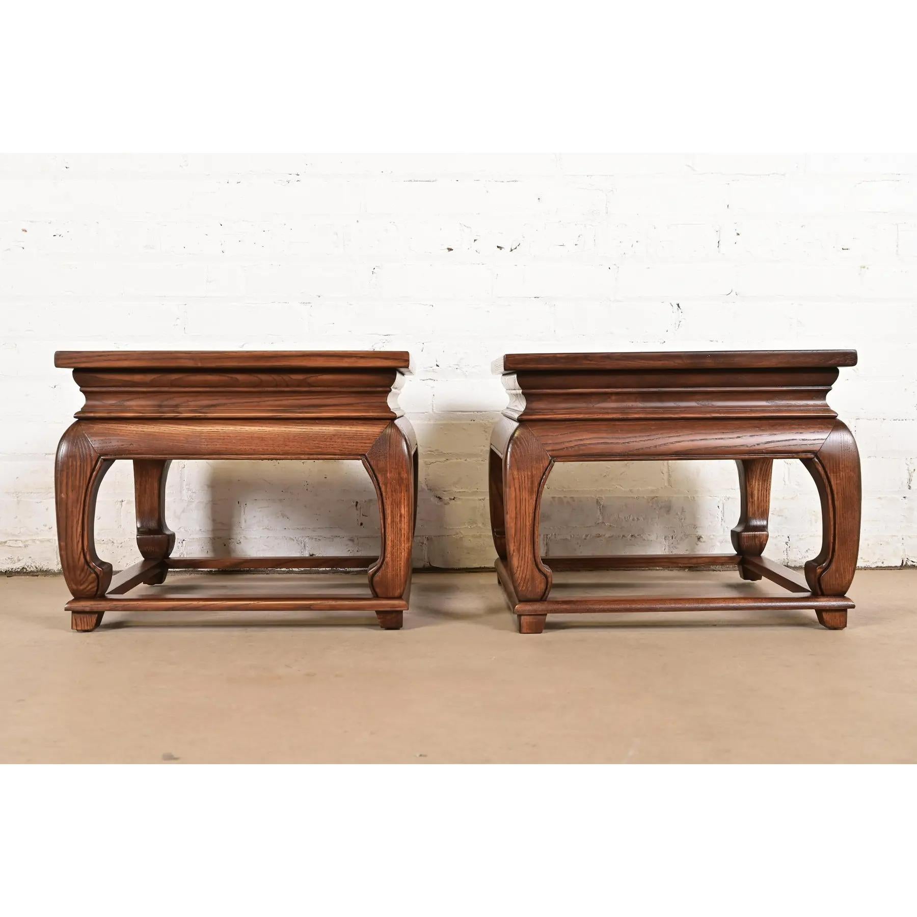 Michael Taylor for Baker Furniture Tables d'appoint Chinoiserie Hollywood Regency en vente 3