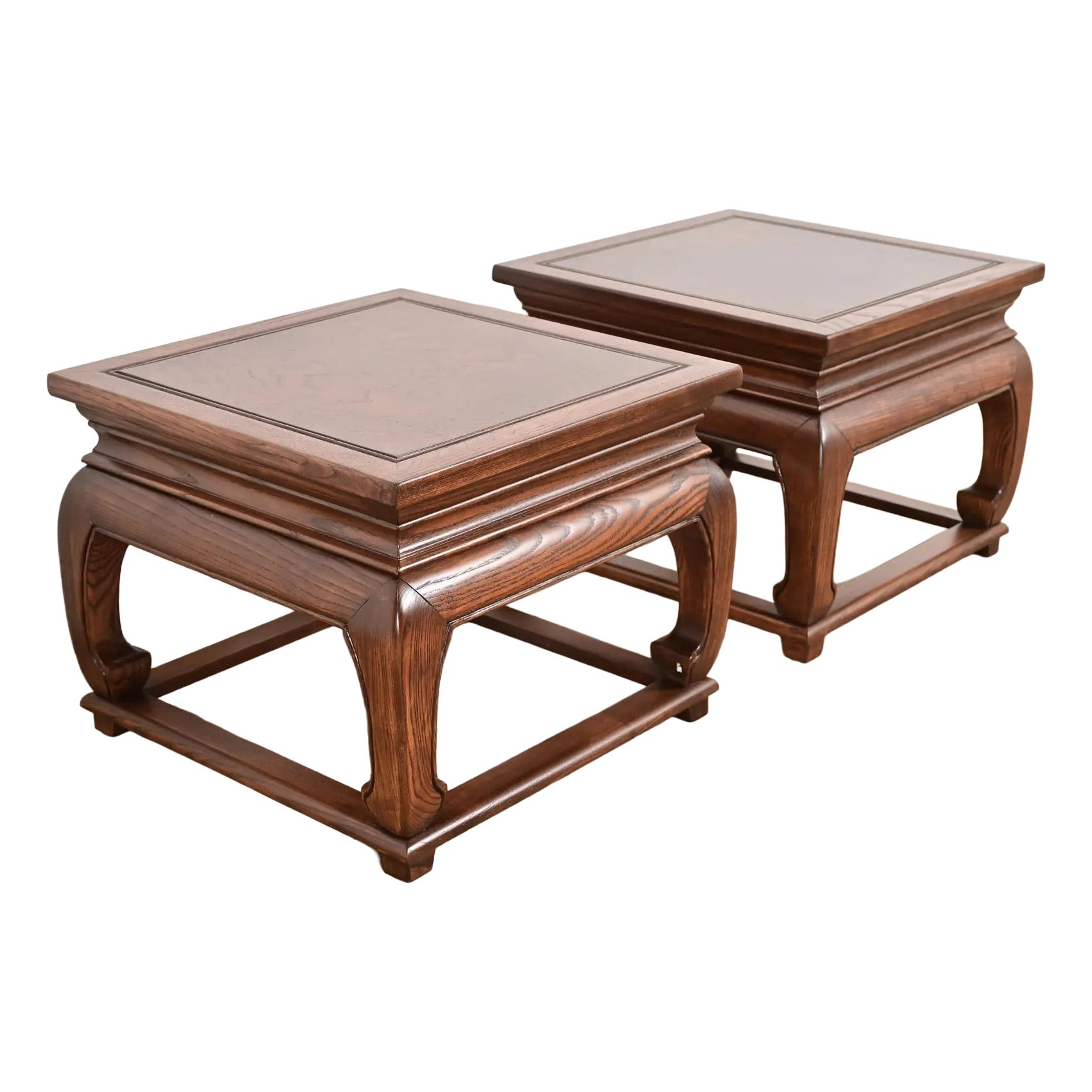 Michael Taylor for Baker Furniture Tables d'appoint Chinoiserie Hollywood Regency en vente