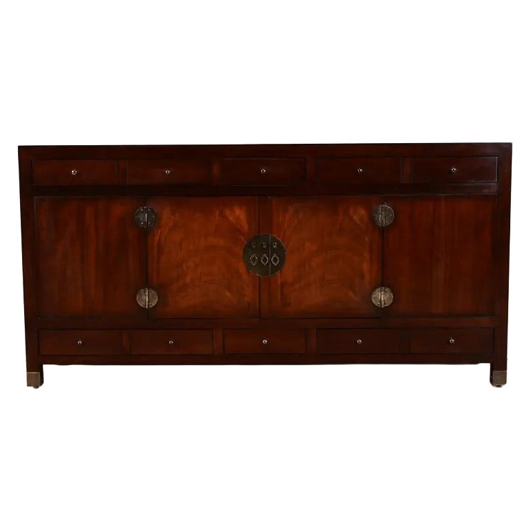Michael Taylor for Baker Furniture Hollywood Regency Mahogany Sideboard Credenza For Sale