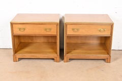 Michael Taylor for Baker Furniture Mid-Century Hollywood Regency Nightstands