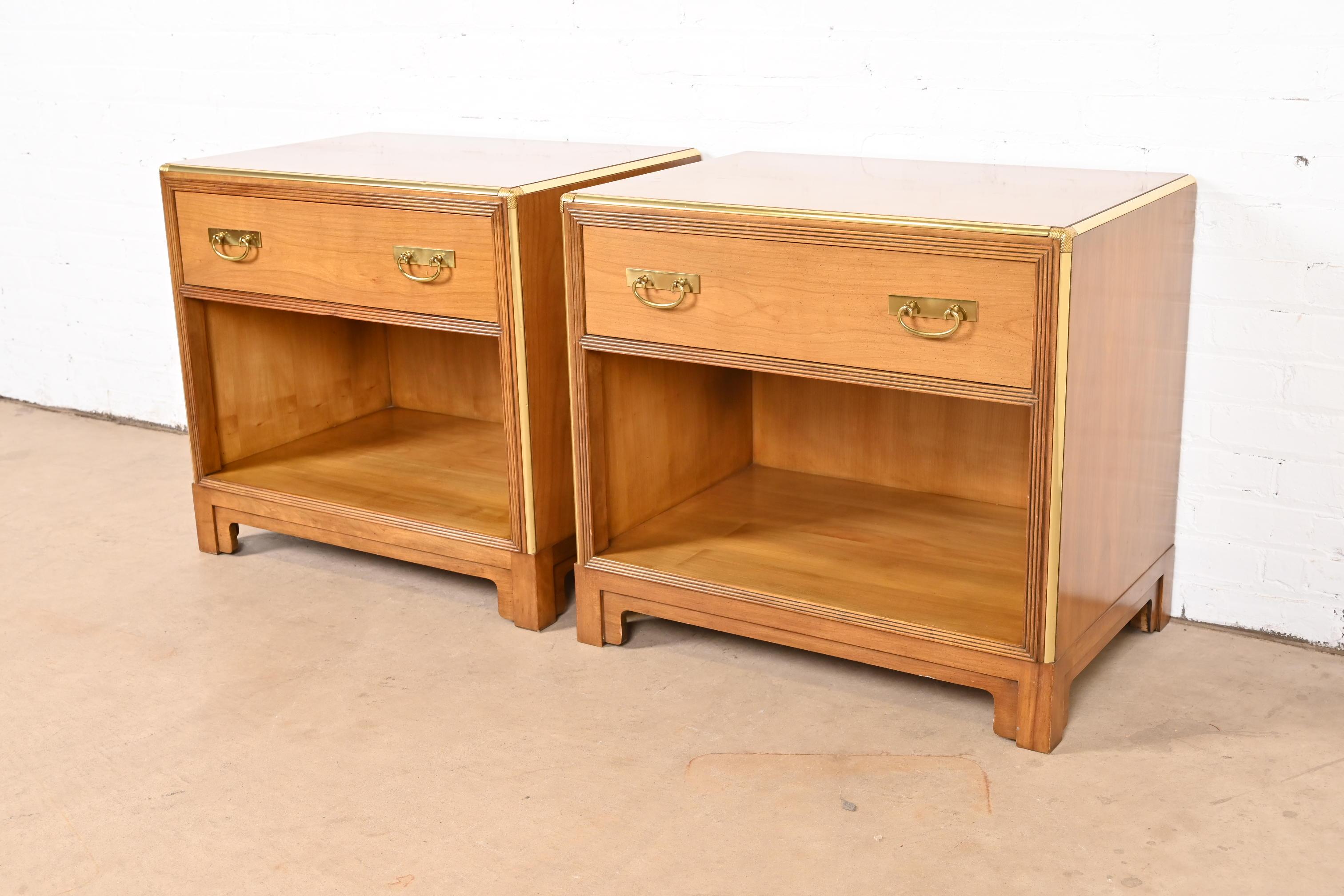 American Michael Taylor for Baker Furniture Mid-Century Hollywood Regency Nightstands For Sale
