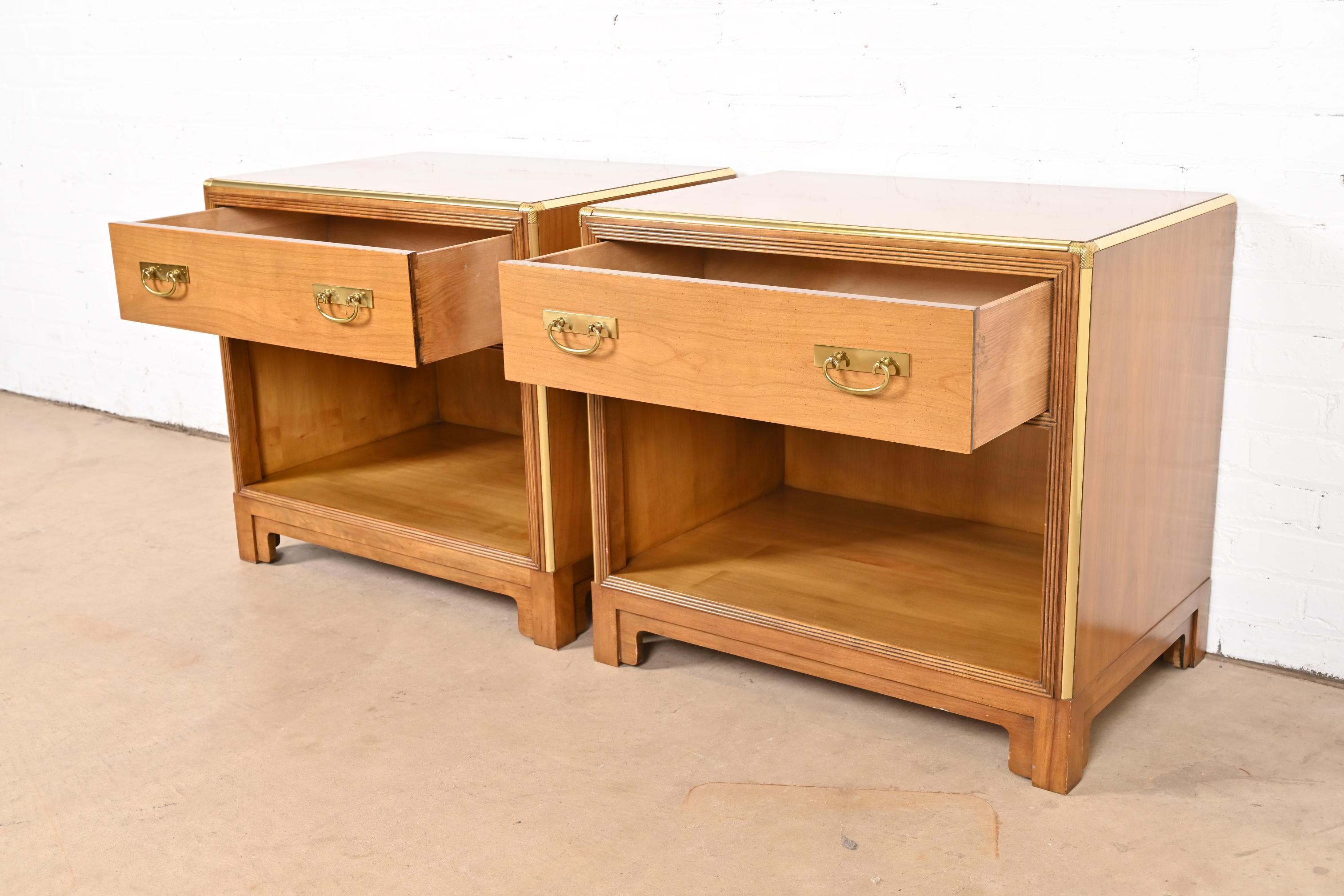 Mid-20th Century Michael Taylor for Baker Furniture Mid-Century Hollywood Regency Nightstands For Sale