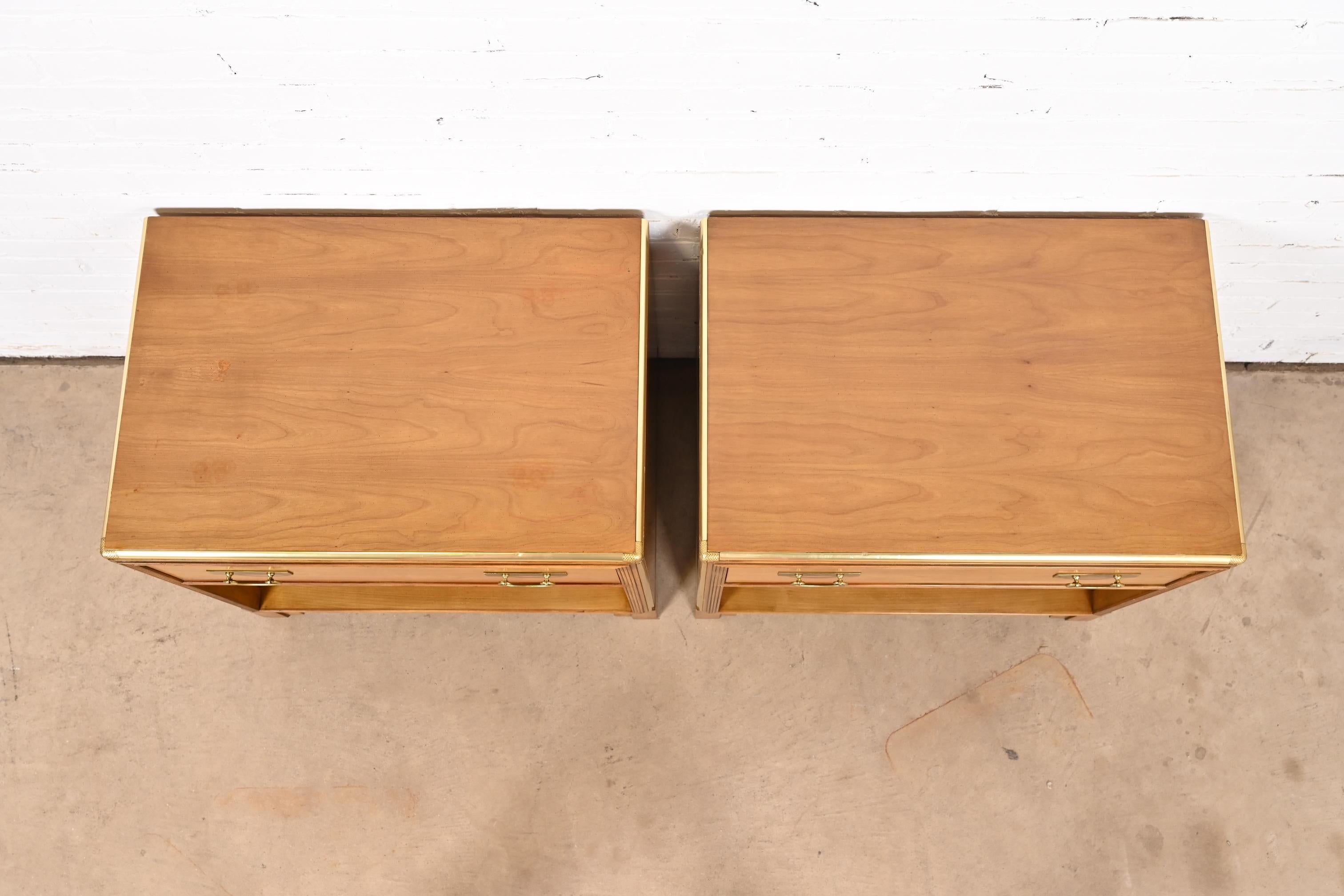 Michael Taylor for Baker Furniture Mid-Century Hollywood Regency Nightstands For Sale 1