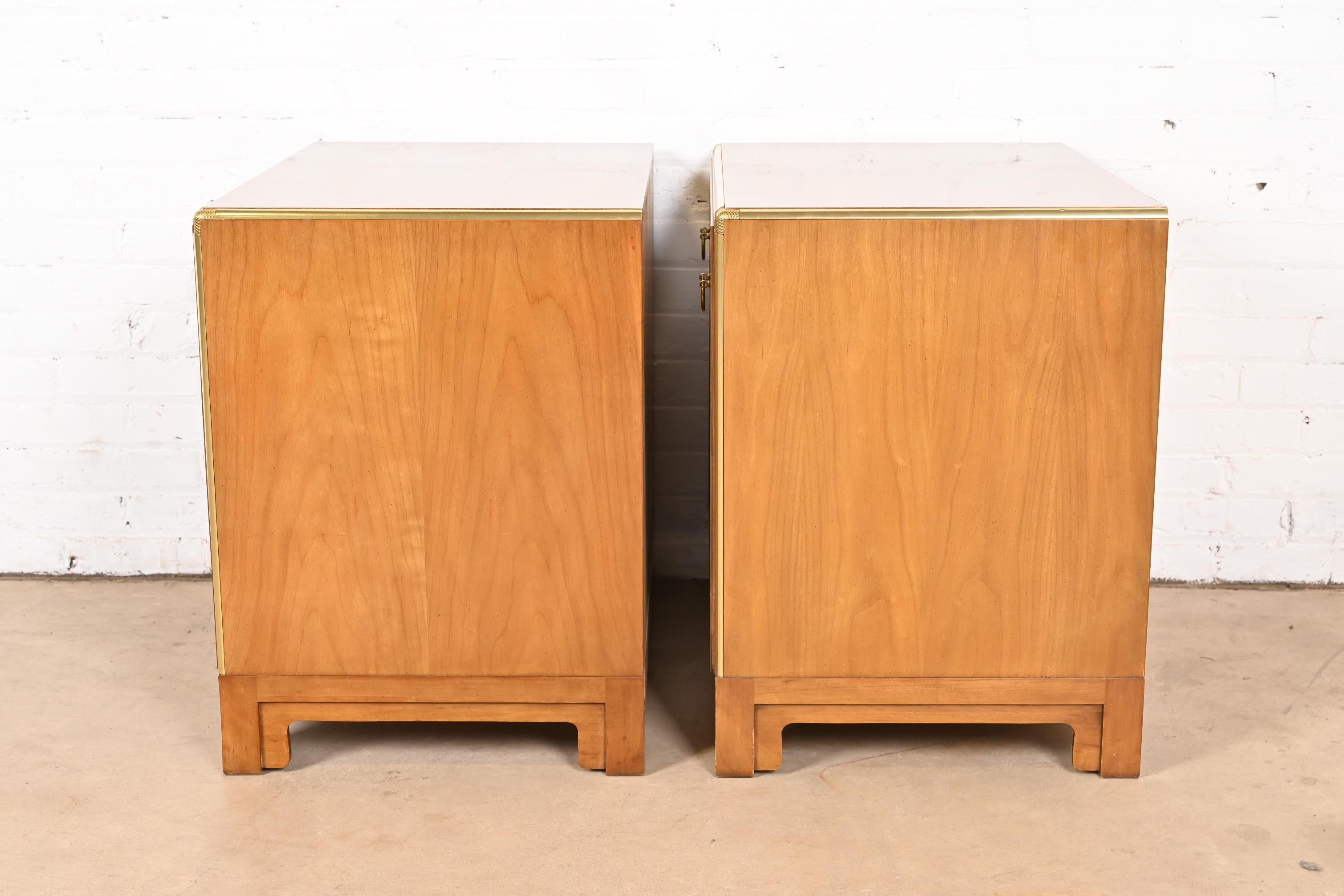 Michael Taylor for Baker Furniture Mid-Century Hollywood Regency Nightstands For Sale 2