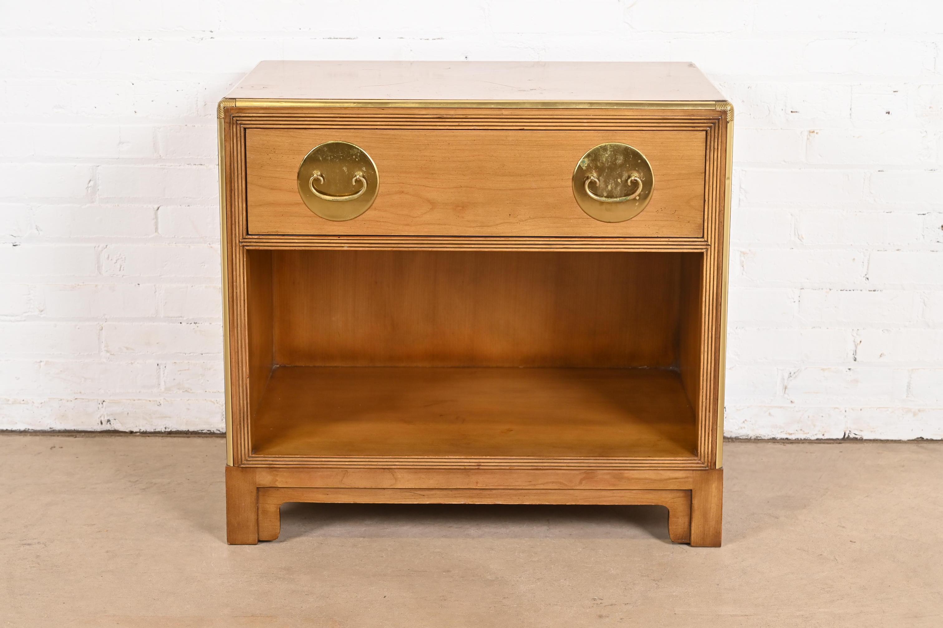 American Michael Taylor for Baker Furniture Mid-Century Modern Cherry Wood Nightstand