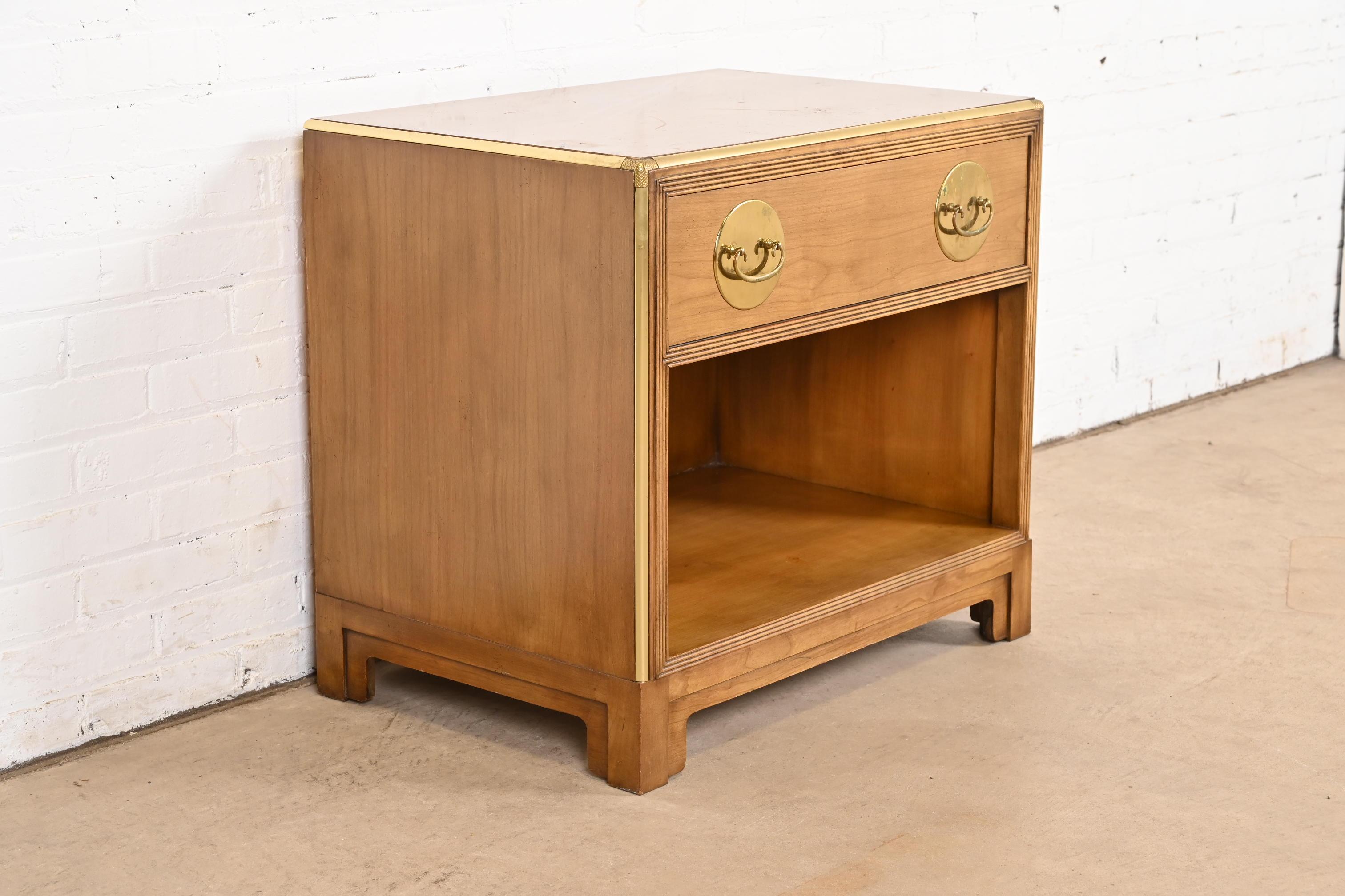 Michael Taylor for Baker Furniture Mid-Century Modern Cherry Wood Nightstand 1