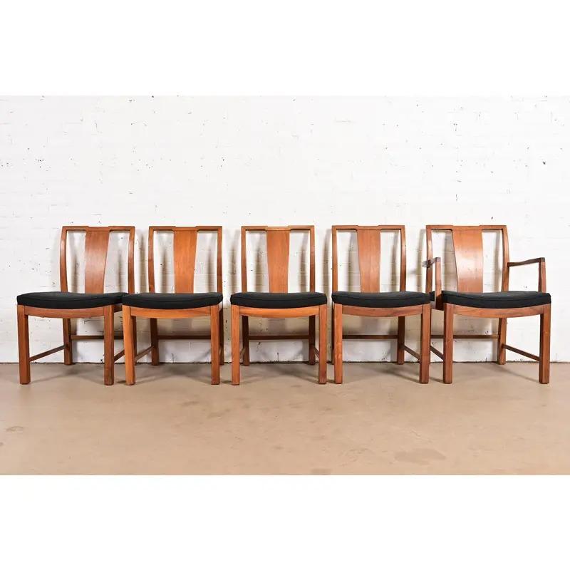 Mid-Century moderno Michael Taylor per Baker Furniture Sedie da pranzo moderne del medio secolo, set di cinque sedie in vendita